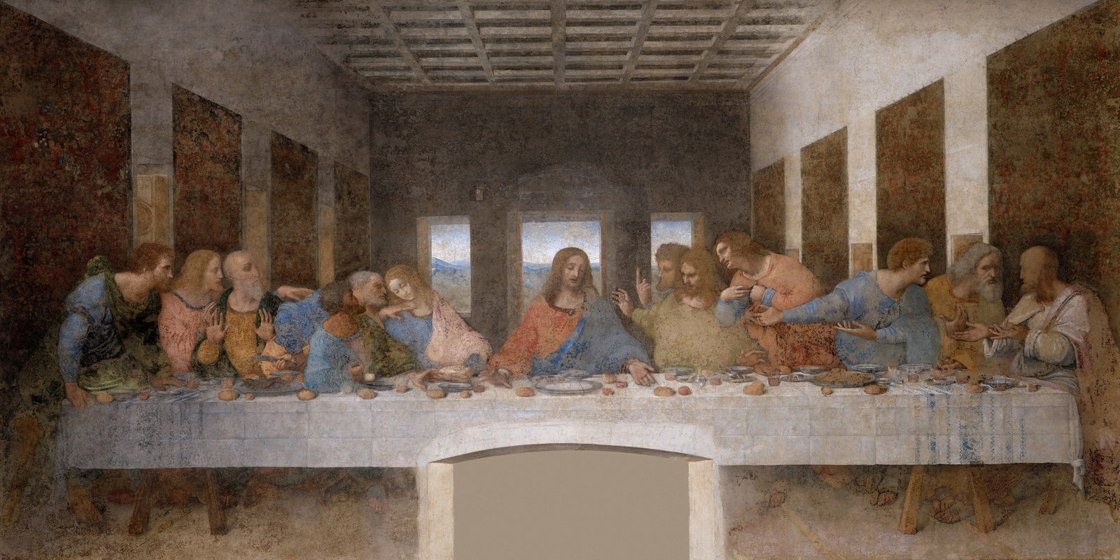 レオナルド・ダ・ヴィンチ「最後の晩餐」(1495-1498年)ミラノ・サンタ・マリア・デッレ・グラツィエ