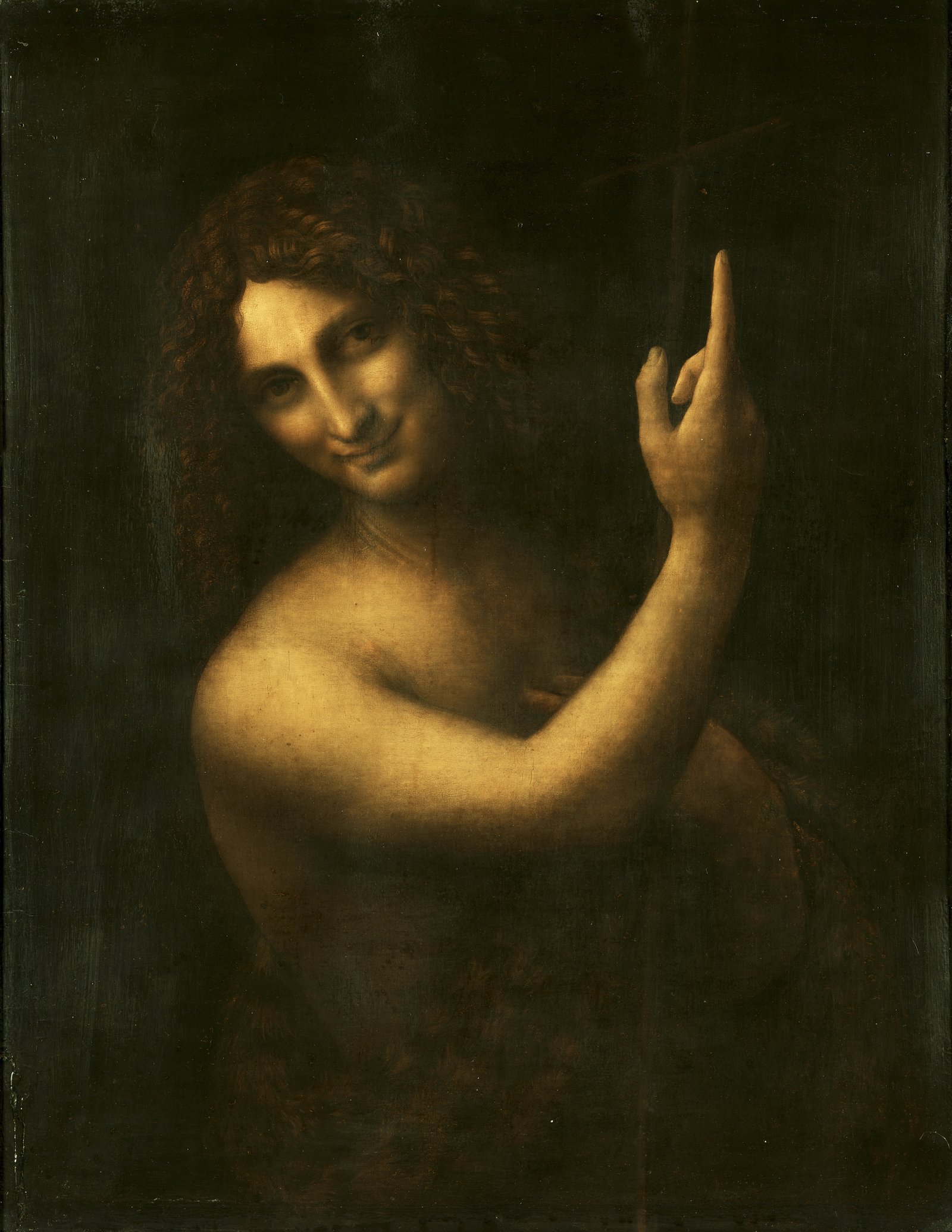 レオナルド・ダ・ヴィンチ「洗礼者ヨハネ」(1513-1516年頃)パリ・ルーヴル美術館所蔵