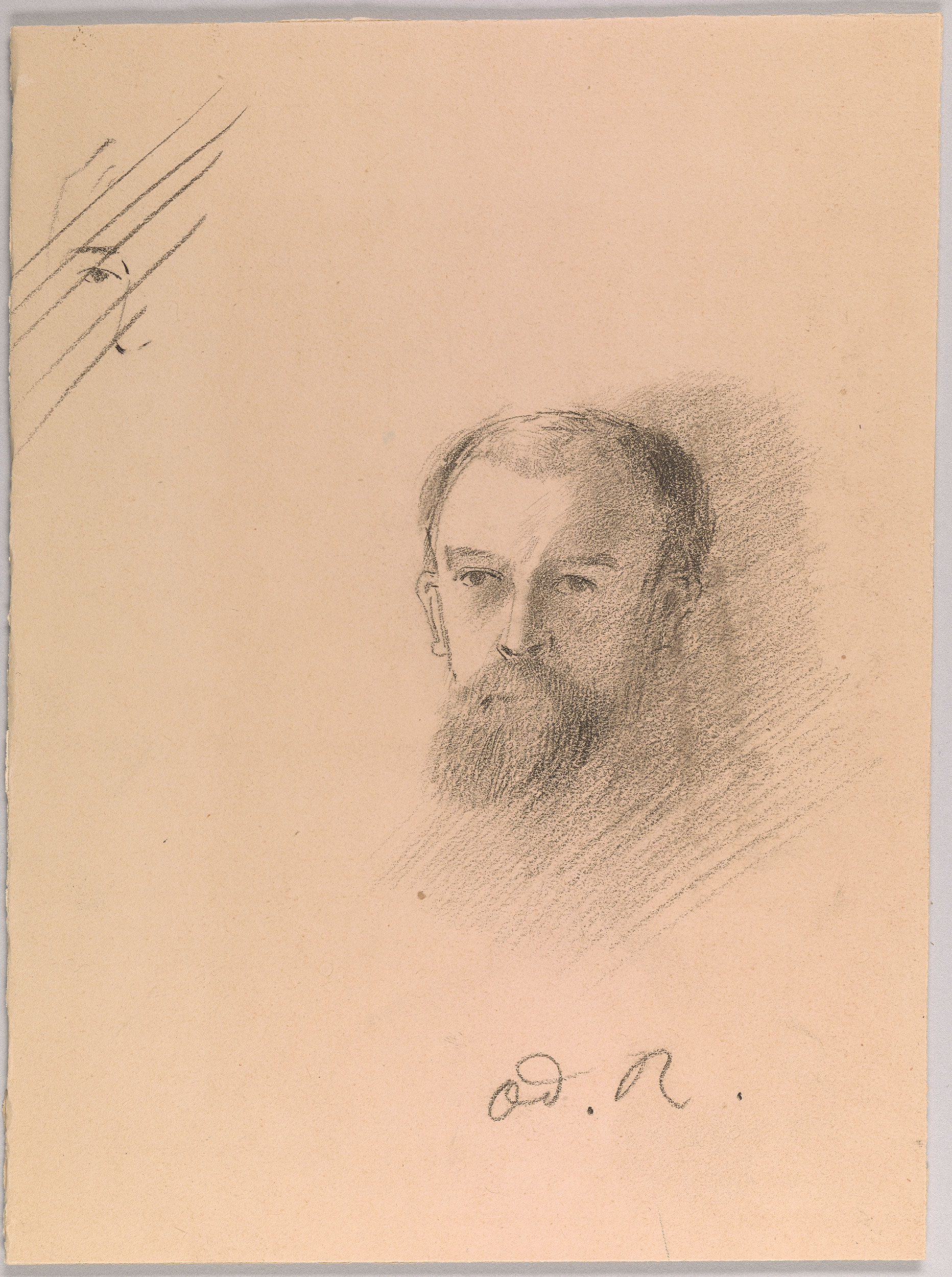 オディロン・ルドン(1840-1916)——1880年頃の自画像(オルセー美術館所蔵)