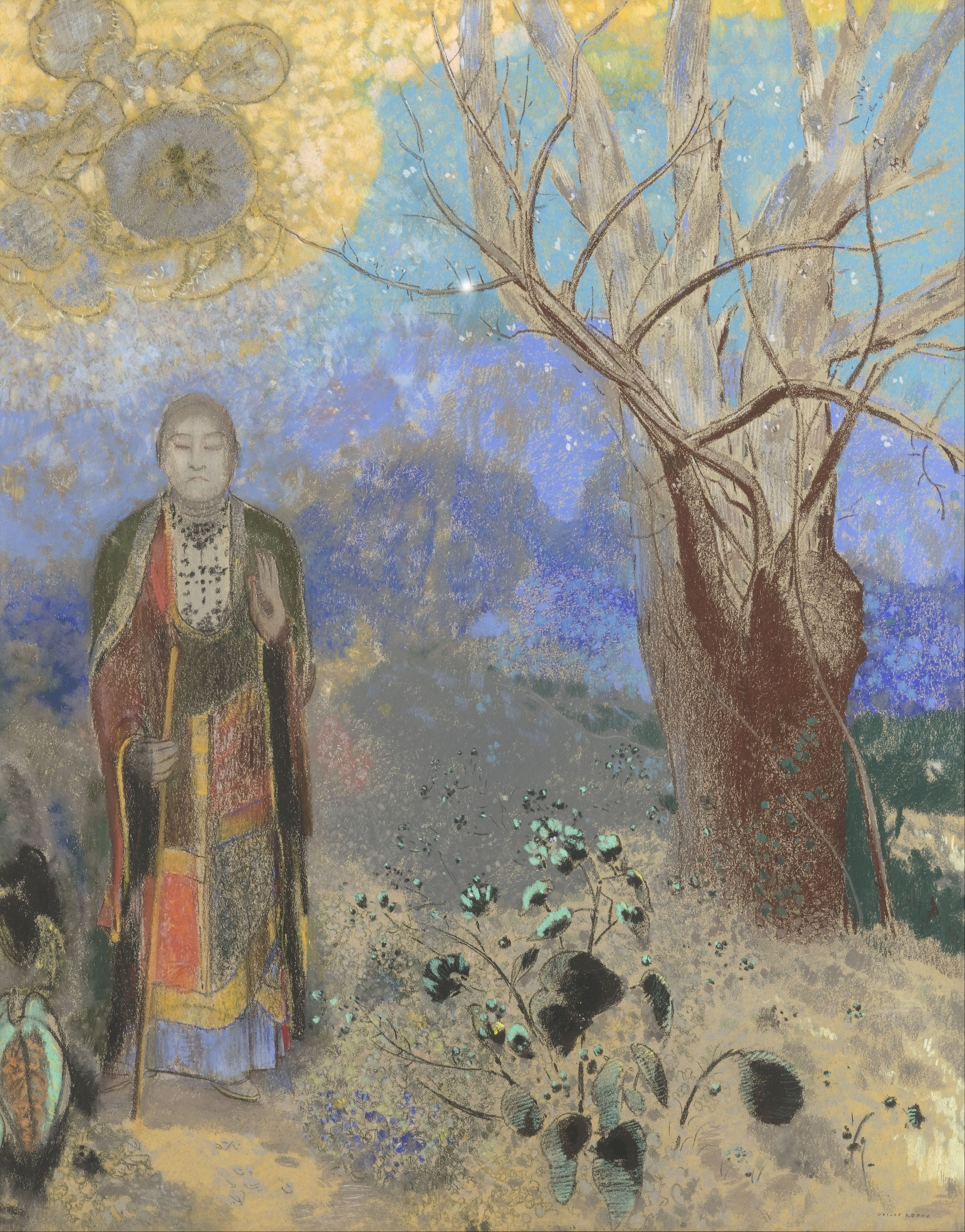 ルドン「仏陀(Le Bouddha)」(1906年頃)オルセー美術館所蔵