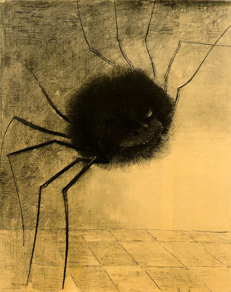 ルドン「笑う蜘蛛(L'Araignée qui sourit)」(1887年)——「黒の時代」を代表するリトグラフの傑作