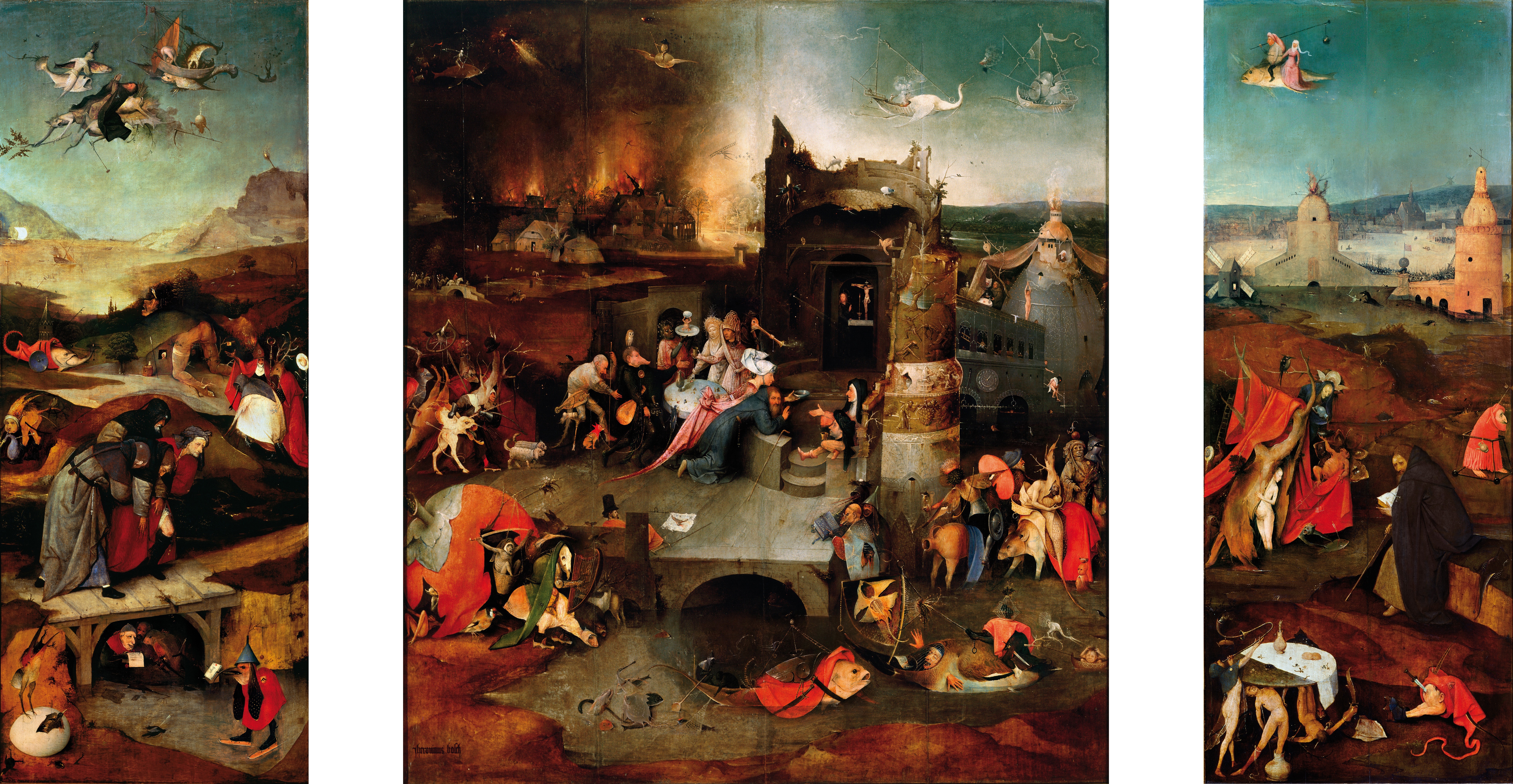 ヒエロニムス・ボス「聖アントニウスの誘惑」（1501年頃）リスボン・ムゼウ・ナシオナル・デ・アルテ・アンティガ所蔵