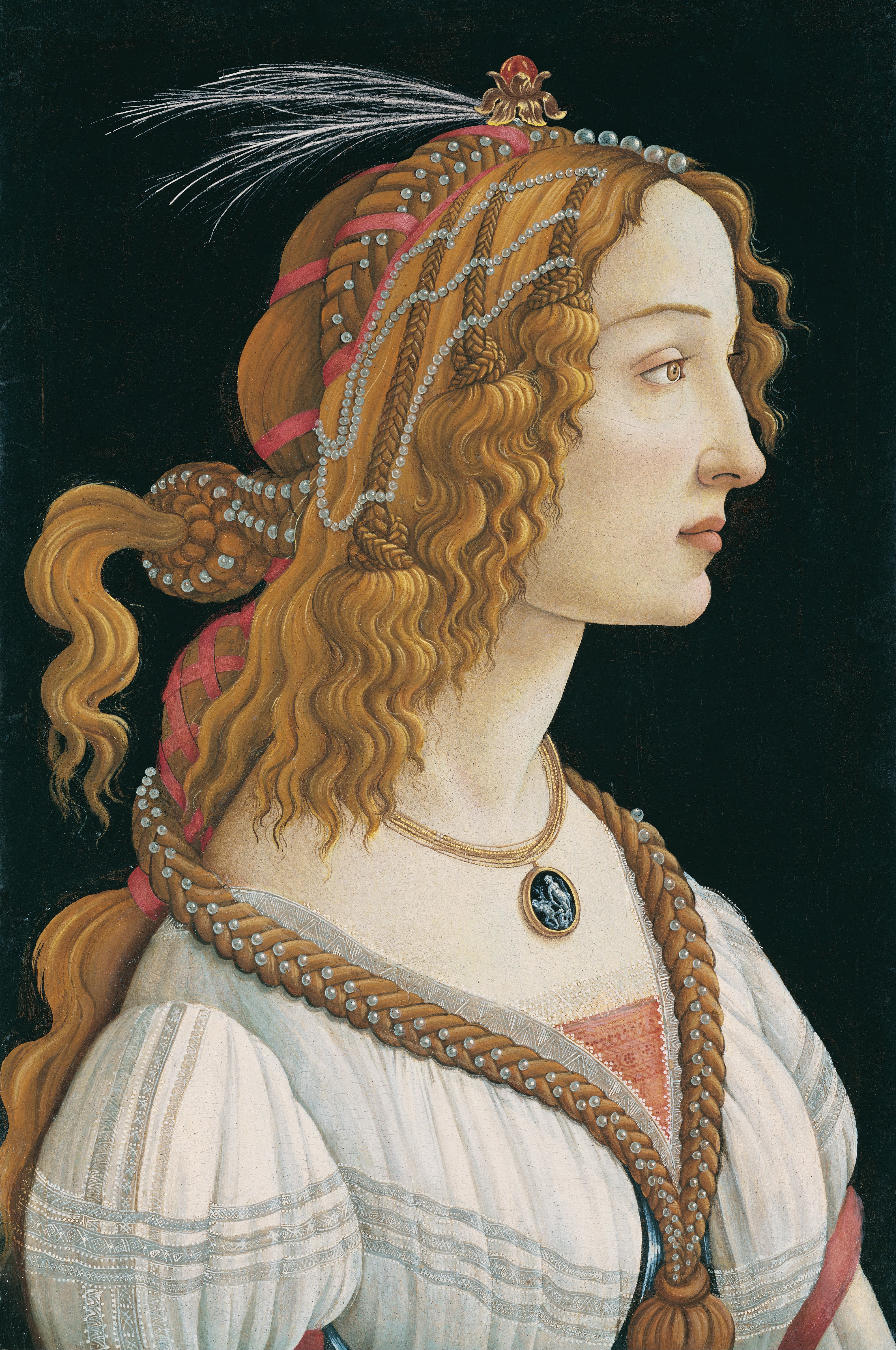 サンドロ・ボッティチェリ「若き女性の肖像」(1480〜85年頃)フランクフルト・シュテーデル美術館所蔵