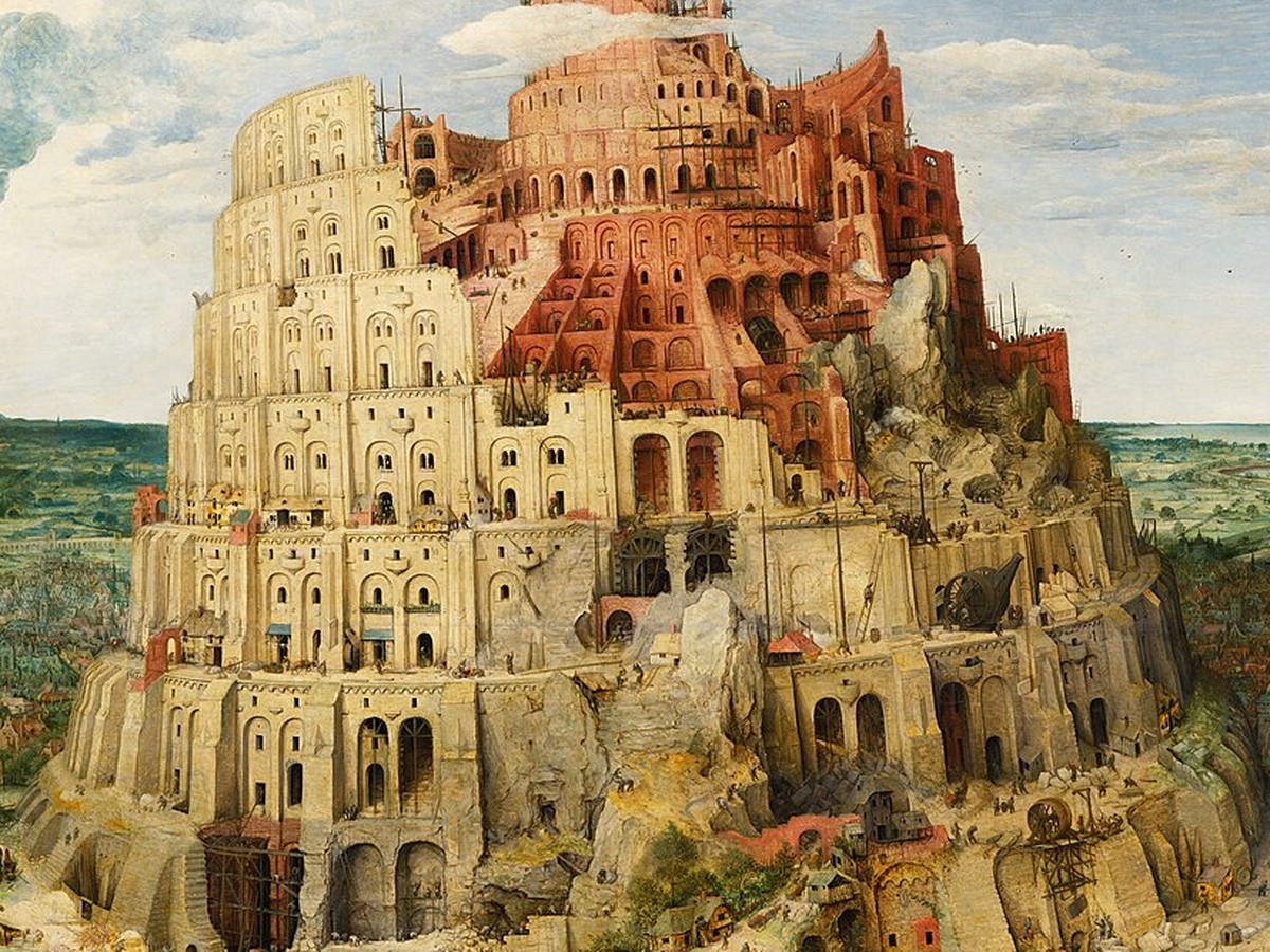 ブリューゲル「バベルの塔」(1563年)中央の塔部分のディテール