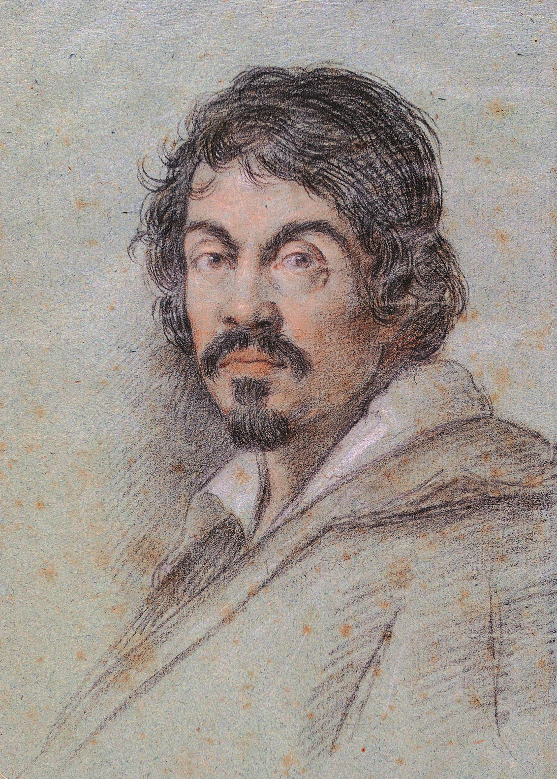 オッタヴィオ・レオーニ「ミケランジェロ・メリージ・ダ・カラヴァッジョの肖像」(1621年頃)フィレンツェ・マリアベッリアーナ図書館所蔵