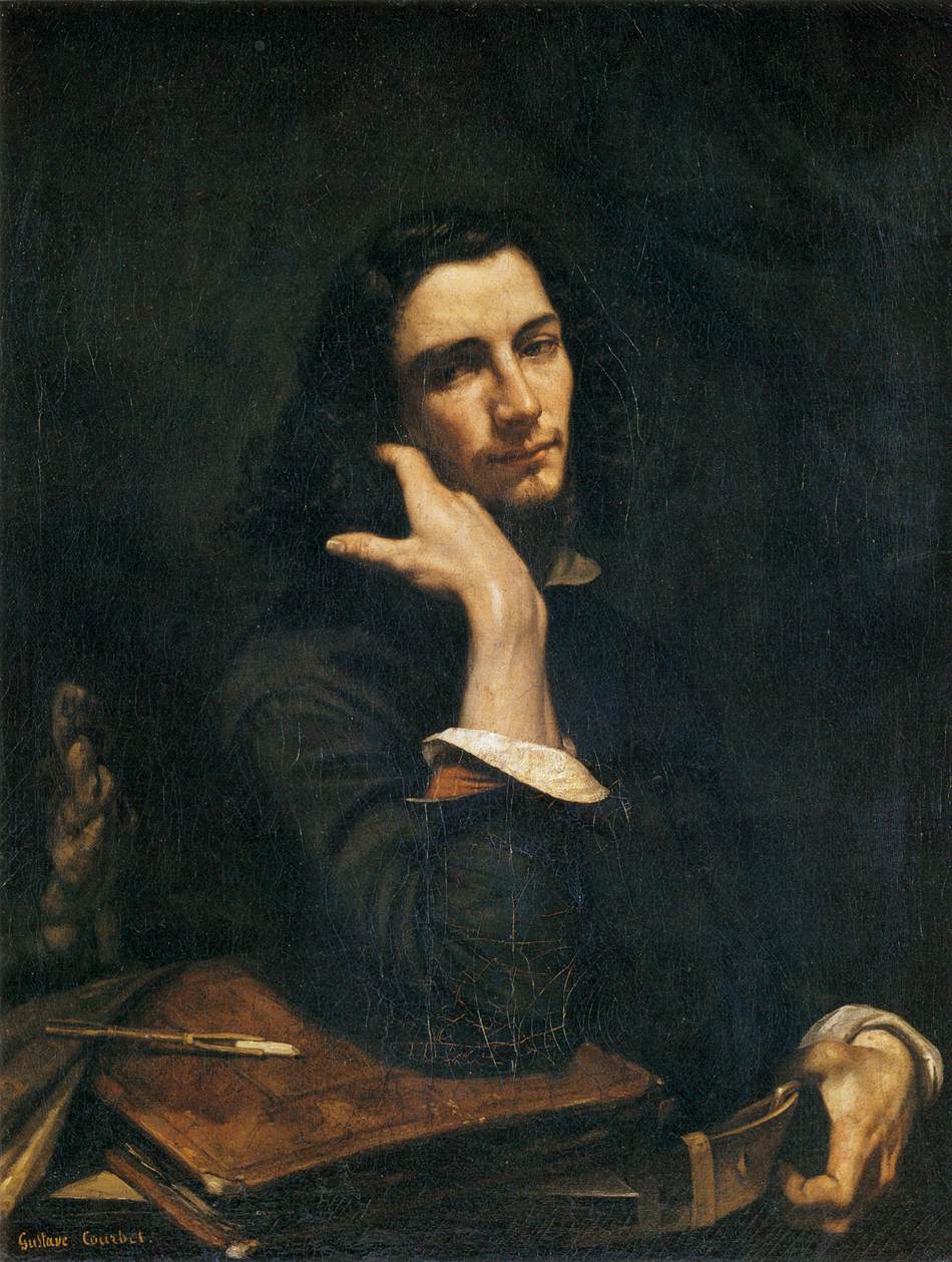 ギュスターヴ・クールベ「パイプを持つ男(自画像)」(1848〜1849年頃)モンペリエ・ファーブル美術館所蔵