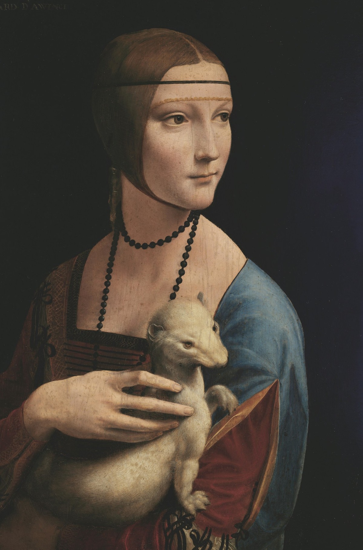 レオナルド・ダ・ヴィンチ「白貂を抱く貴婦人」(1489〜1490年頃)チャルトリスキ美術館所蔵——チェチーリアと白貂