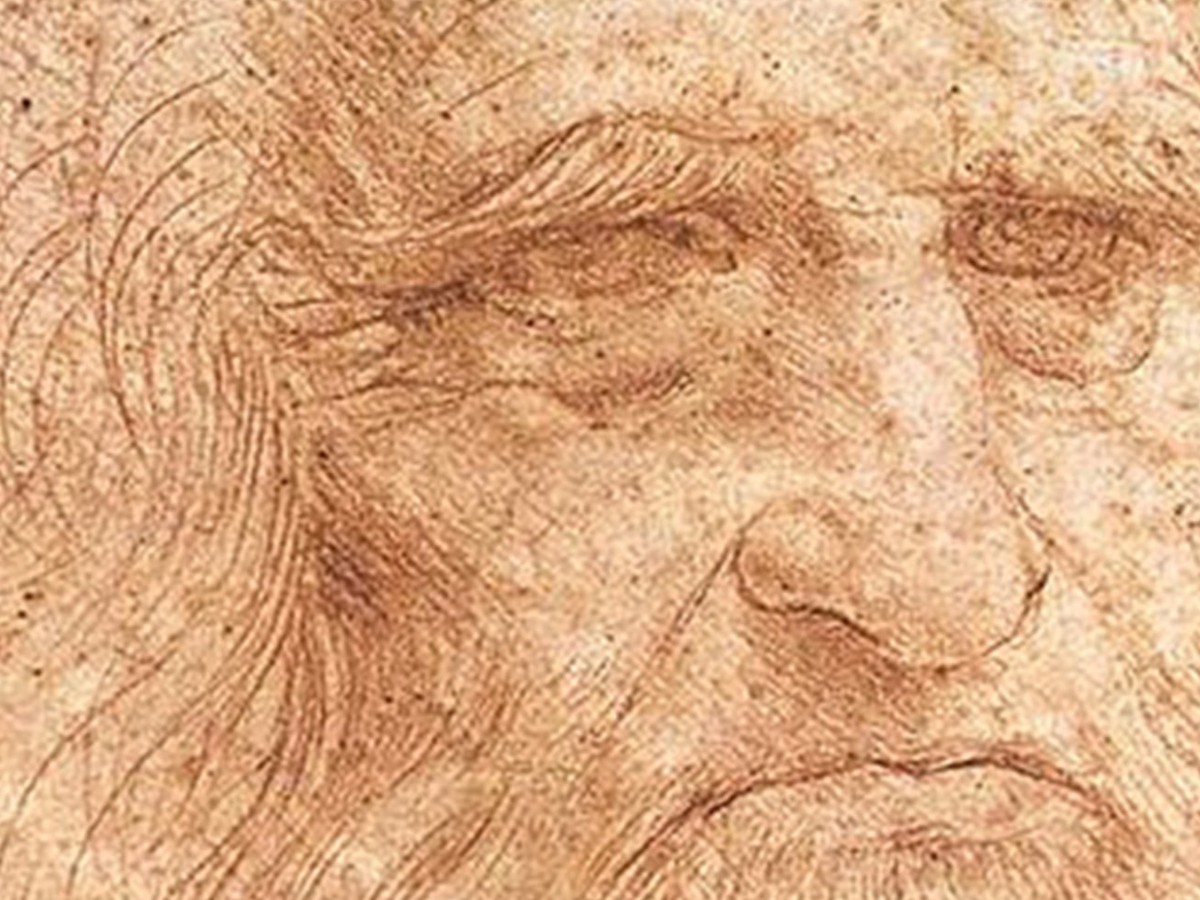 レオナルド・ダ・ヴィンチ「自画像」(1510〜15年頃)鋭い眼差しのディテール