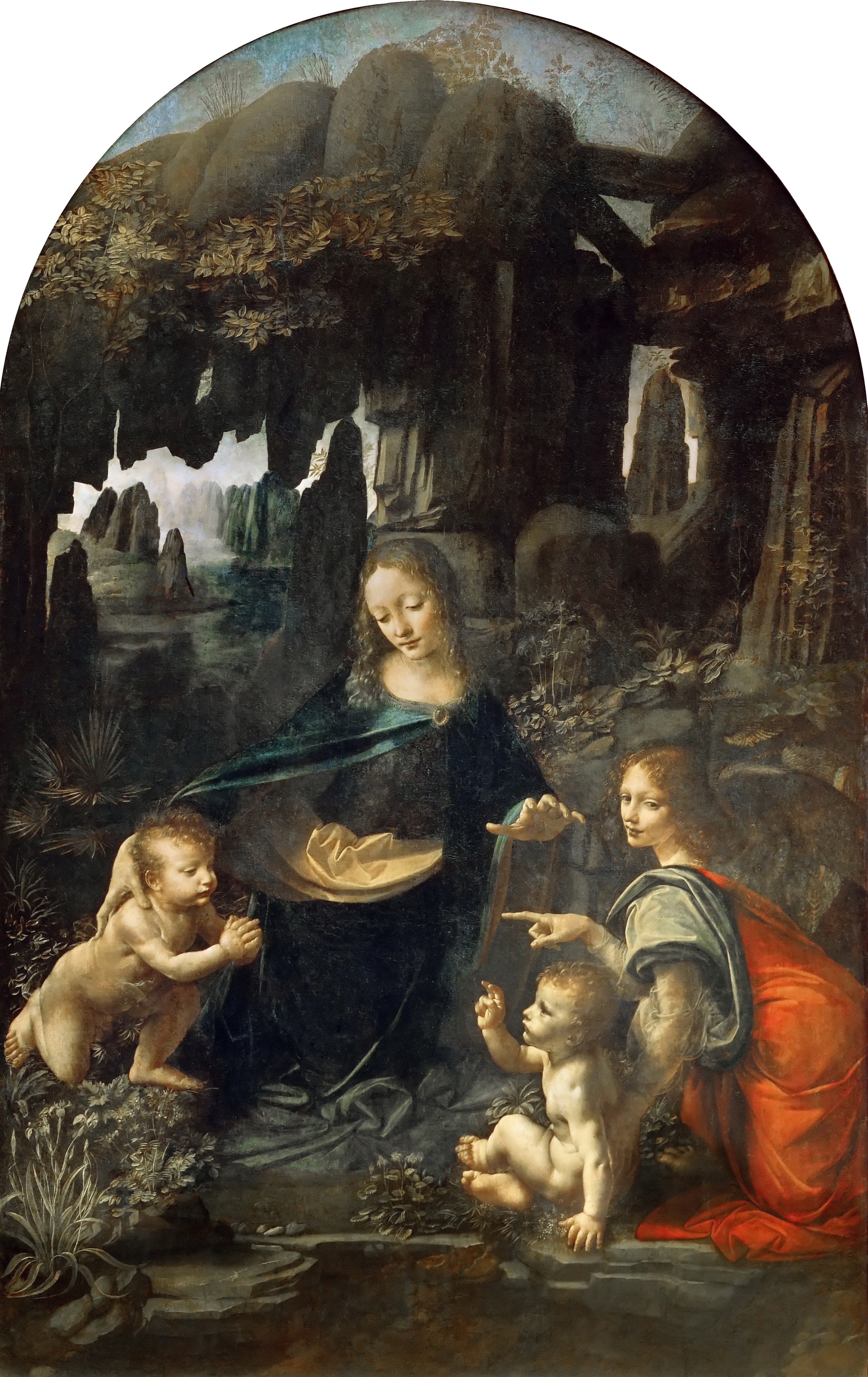 レオナルド・ダ・ヴィンチ「岩窟の聖母」(1483〜1486年頃)パリ・ルーヴル美術館所蔵