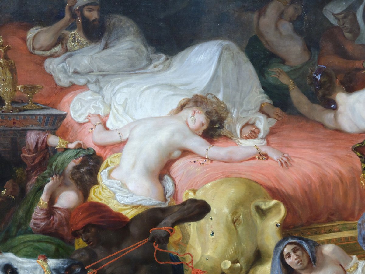 ドラクロワ「サルダナパールの死」(1827年)中央部のディテール——ルーヴル美術館所蔵