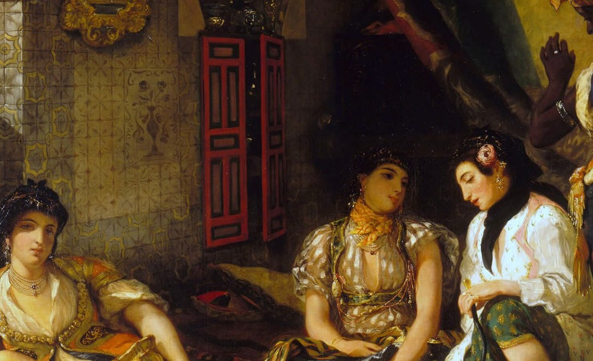 ドラクロワ「アルジェの女たち」(1834年)左の女性たちのディテール——ルーヴル美術館所蔵