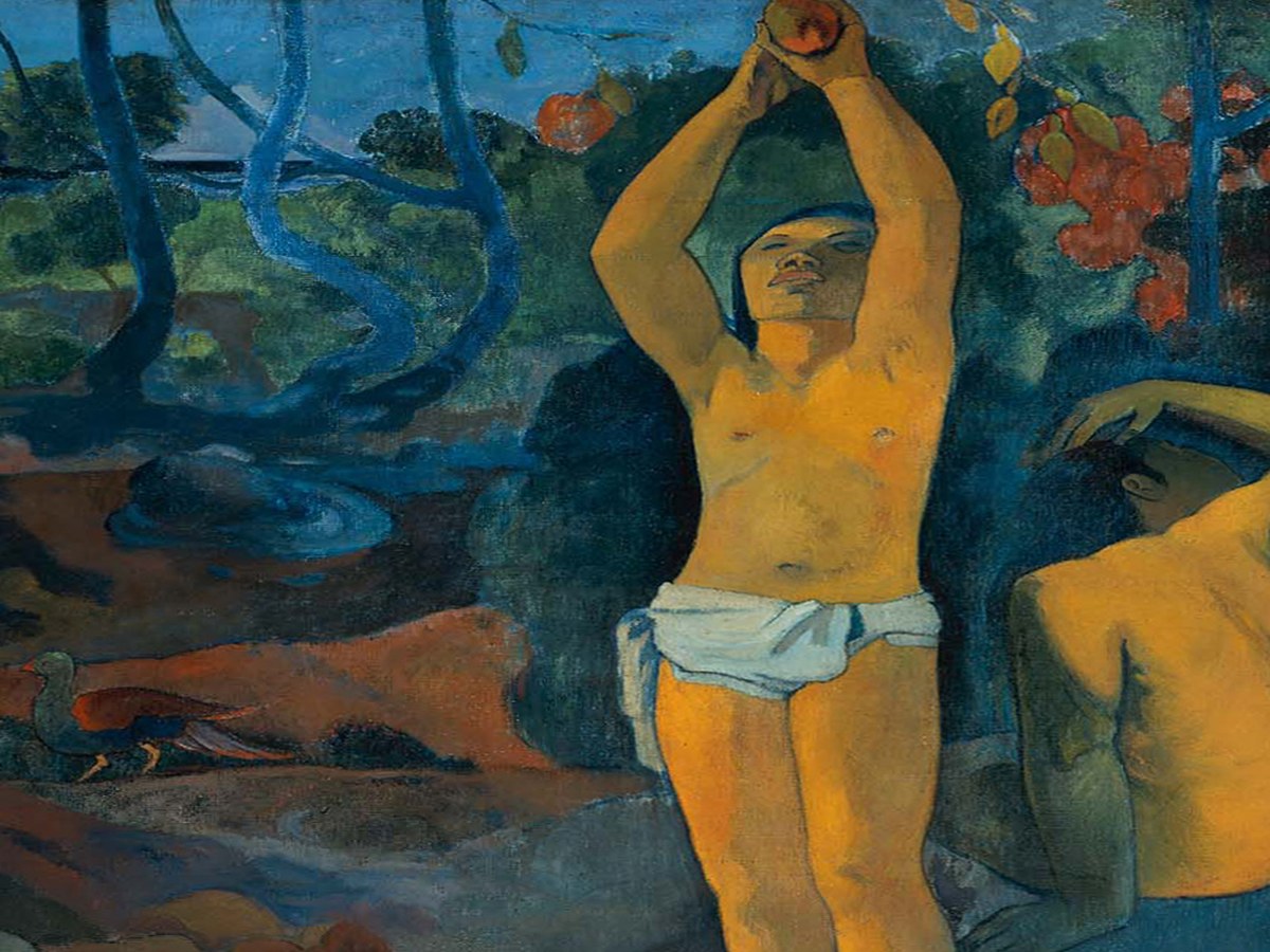 ポール・ゴーギャン「我々はどこから来たのか」（1897〜1898年）果実をとる人物のディテール