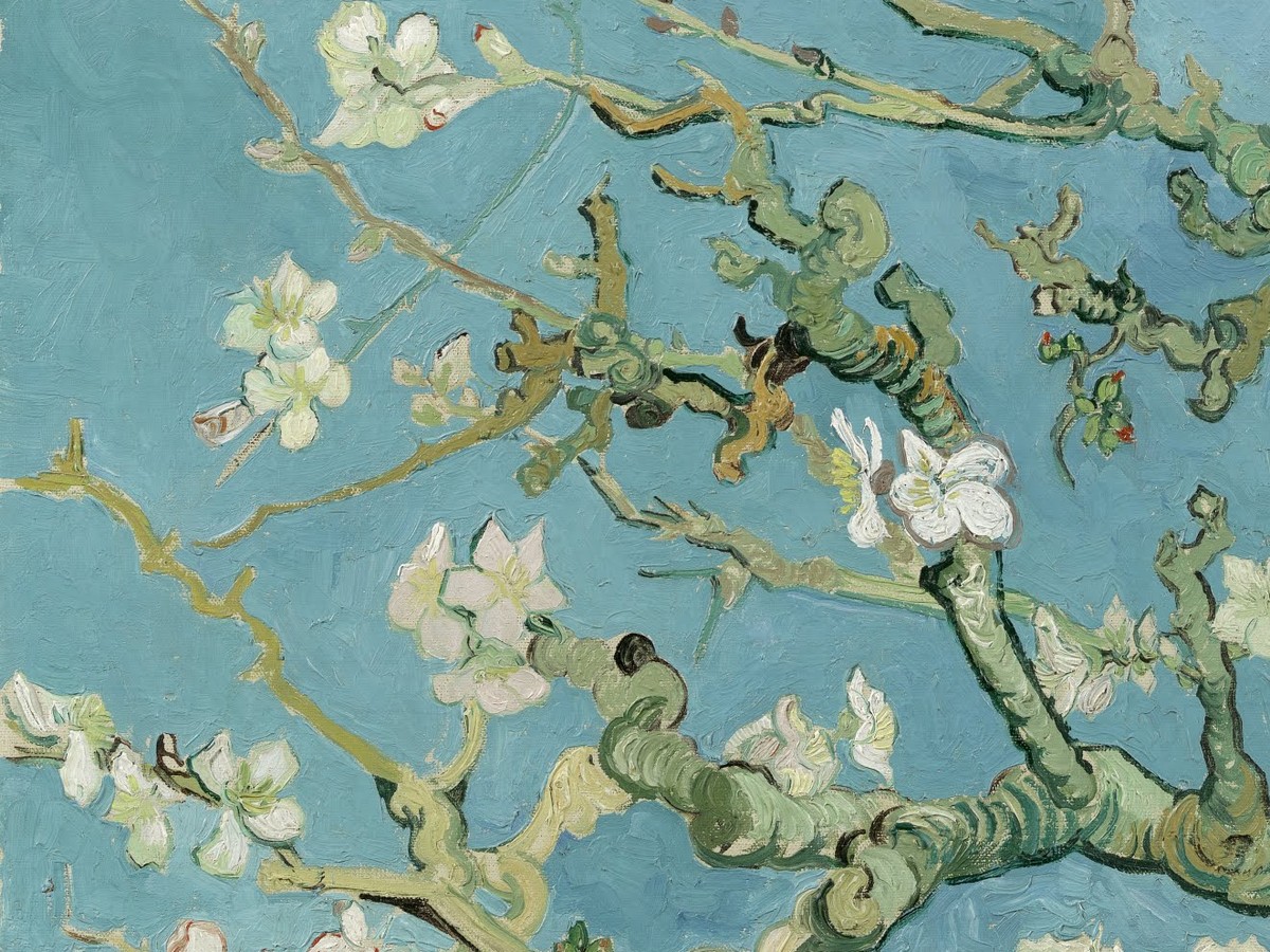 ゴッホ「アーモンドの花」枝のディテール