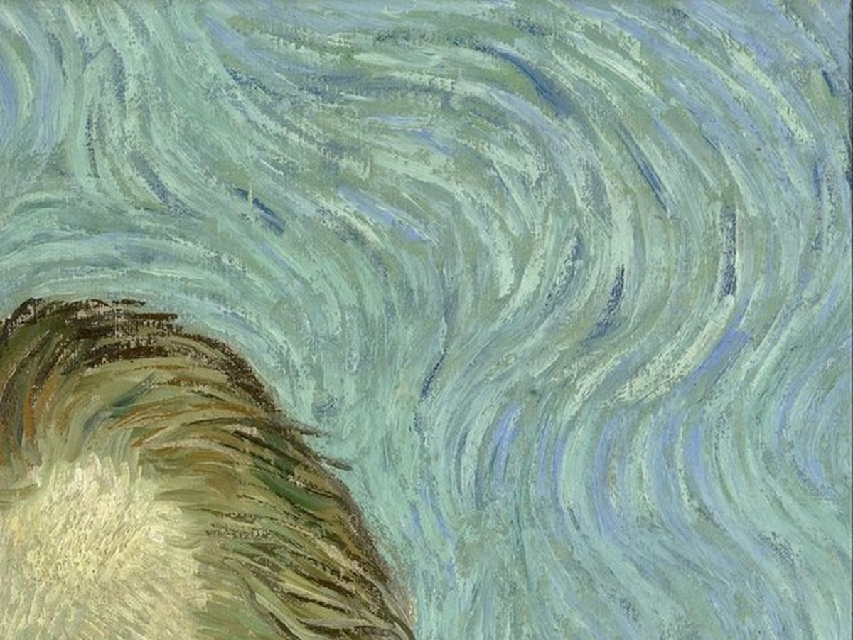 フィンセント・ファン・ゴッホ「自画像」（1889年）——渦巻く背景筆触のディテール