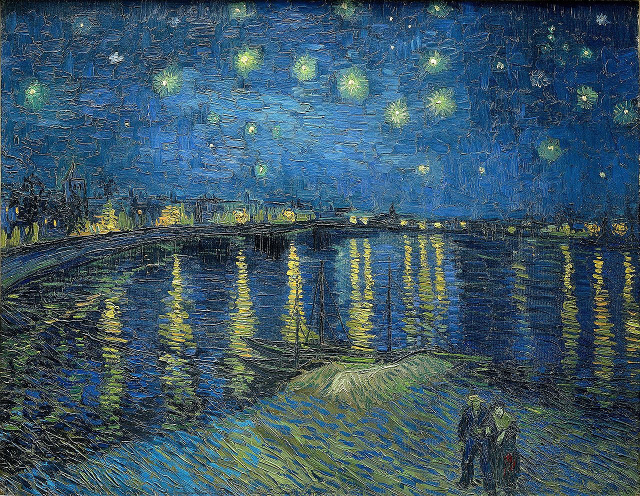 フィンセント・ファン・ゴッホ「ローヌ川の星月夜」(1888年9月)パリ・オルセー美術館所蔵