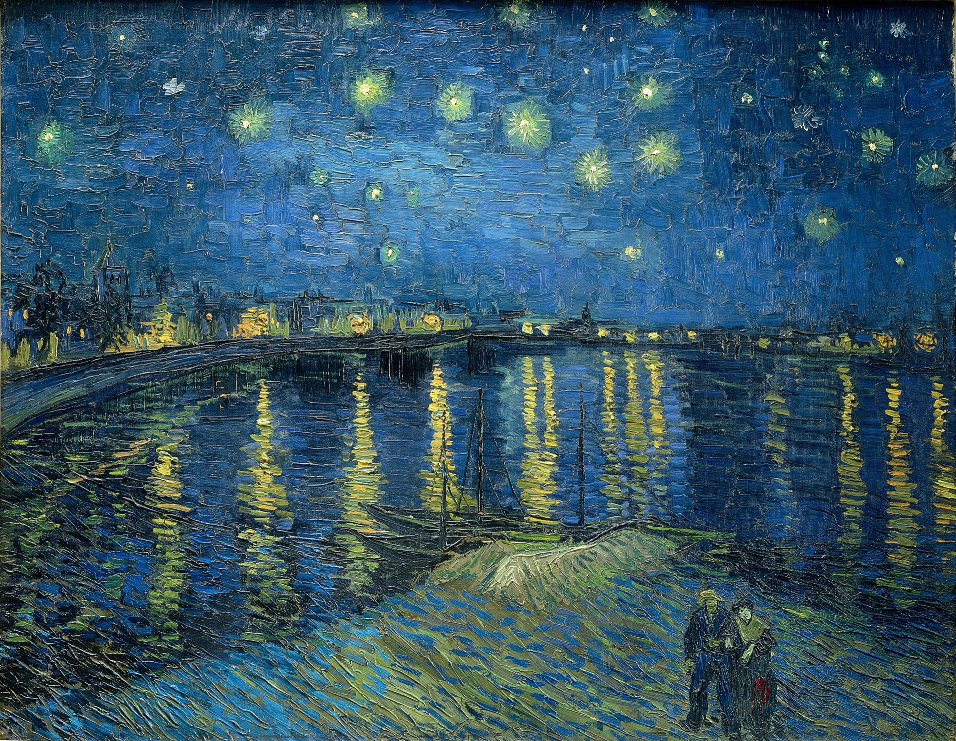 ゴッホ「ローヌ川の星月夜」(1888年)パリ・オルセー美術館所蔵