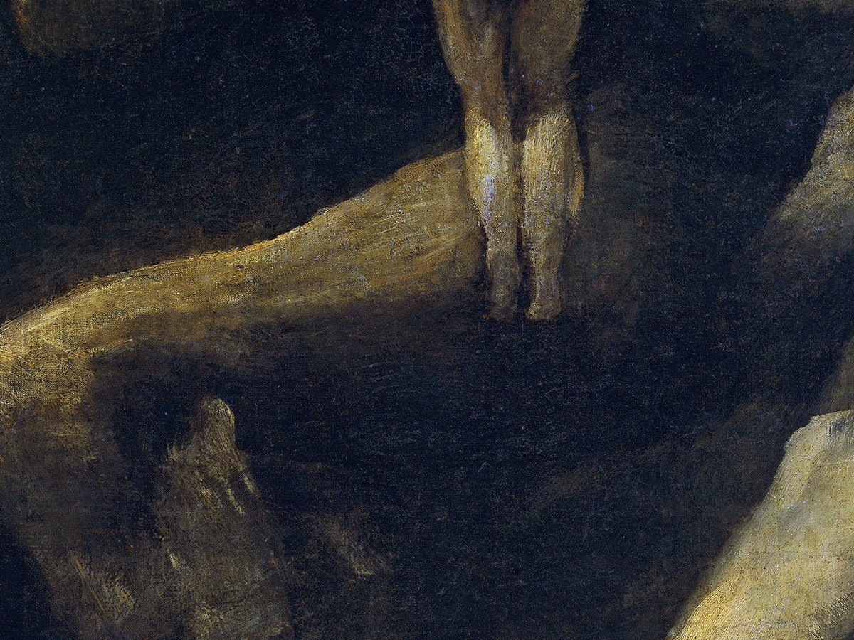 フランシスコ・デ・ゴヤ「我が子を食らうサトゥルヌス」(1820〜1823年頃)犠牲者の下半身ディテール