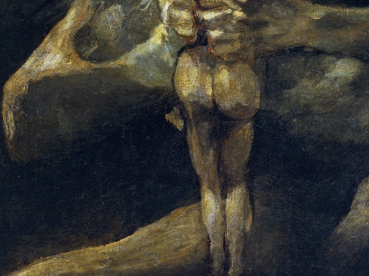 フランシスコ・デ・ゴヤ「我が子を食らうサトゥルヌス」(1820〜1823年頃)犠牲者の全身ディテール