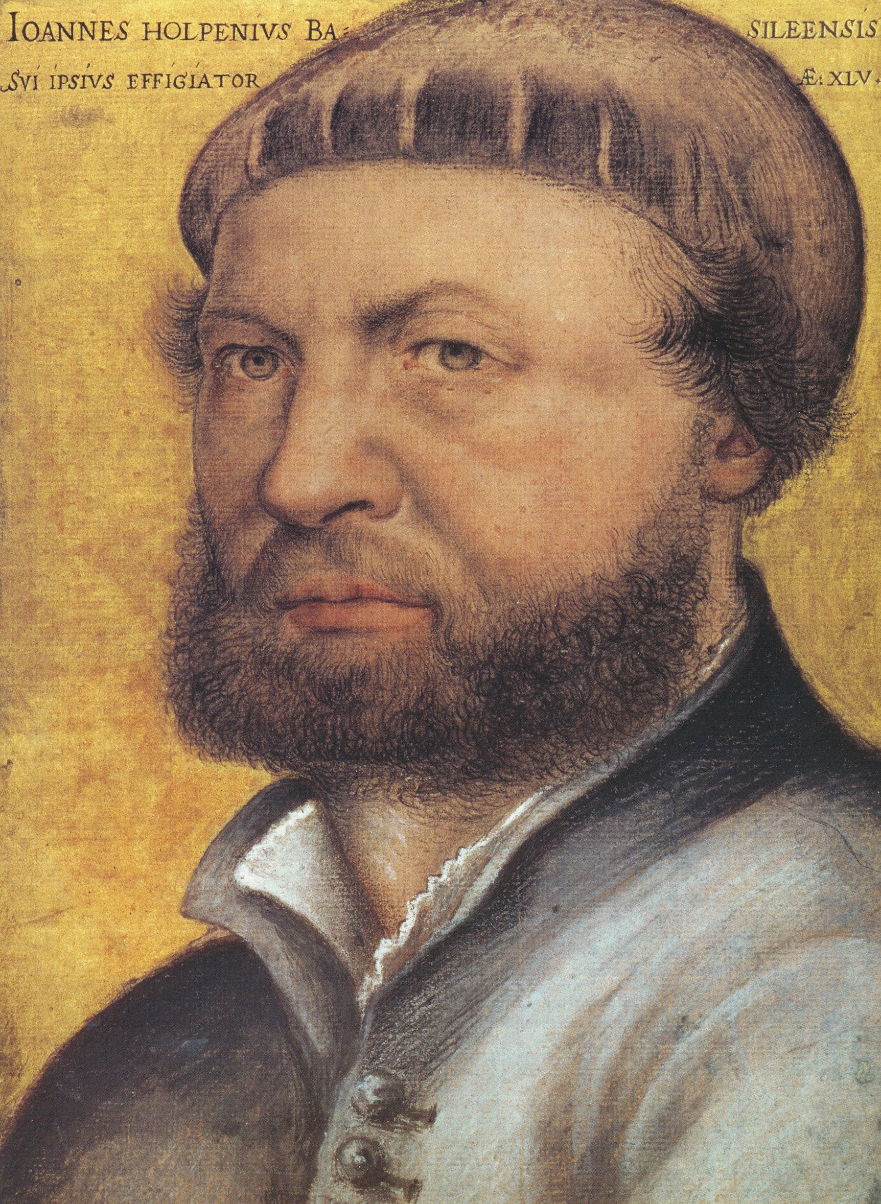 ハンス・ホルバイン(小)自画像(1542〜1543年頃)フィレンツェ・ウフィツィ美術館蔵