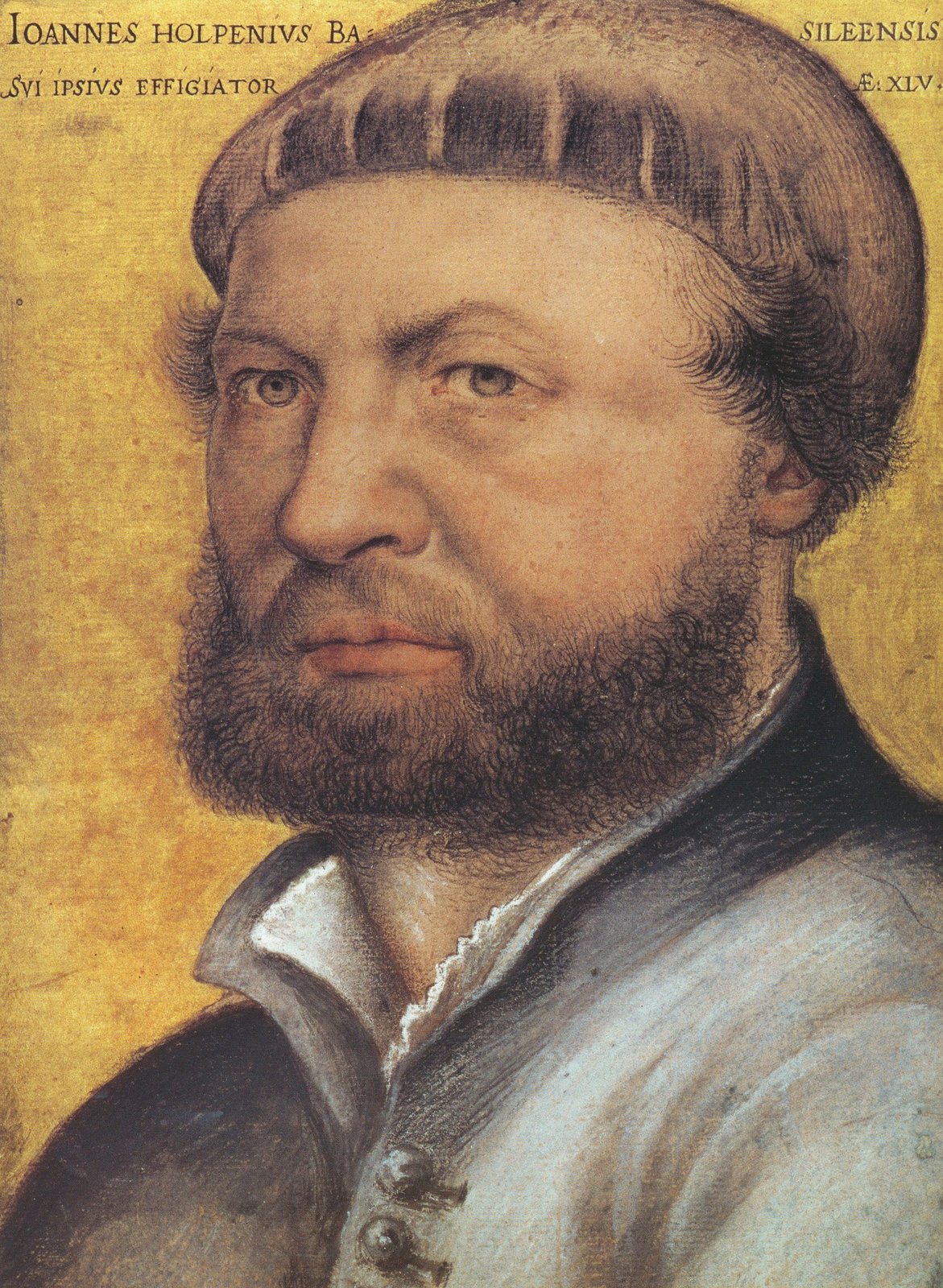 ハンス・ホルバイン(小)自画像(1542〜1543年頃)フィレンツェ・ウフィツィ美術館蔵