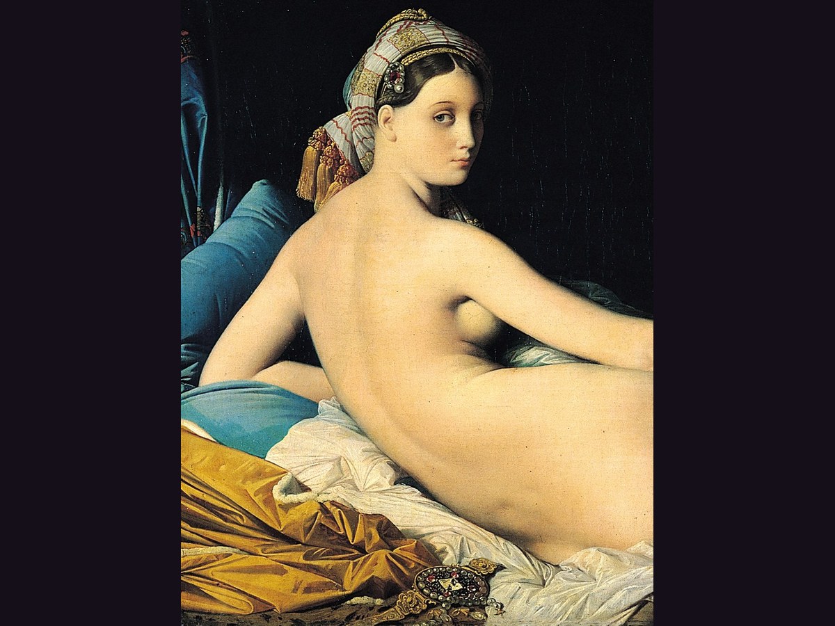 ジャン=オーギュスト=ドミニク・アングル「グランド・オダリスク」(1814年)ルーヴル美術館所蔵——顔と頭部のディテール