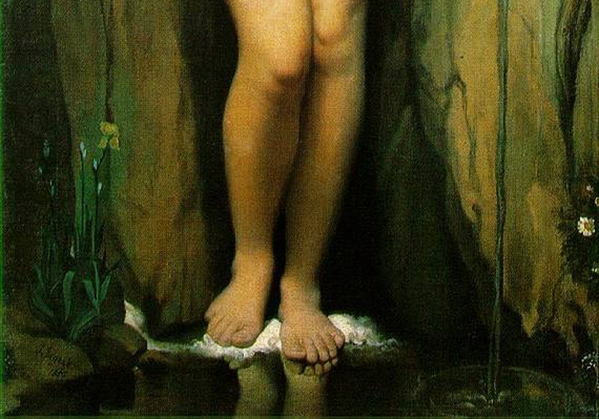 アングル「泉（La Source）」（1856年）脚と足元のディテール