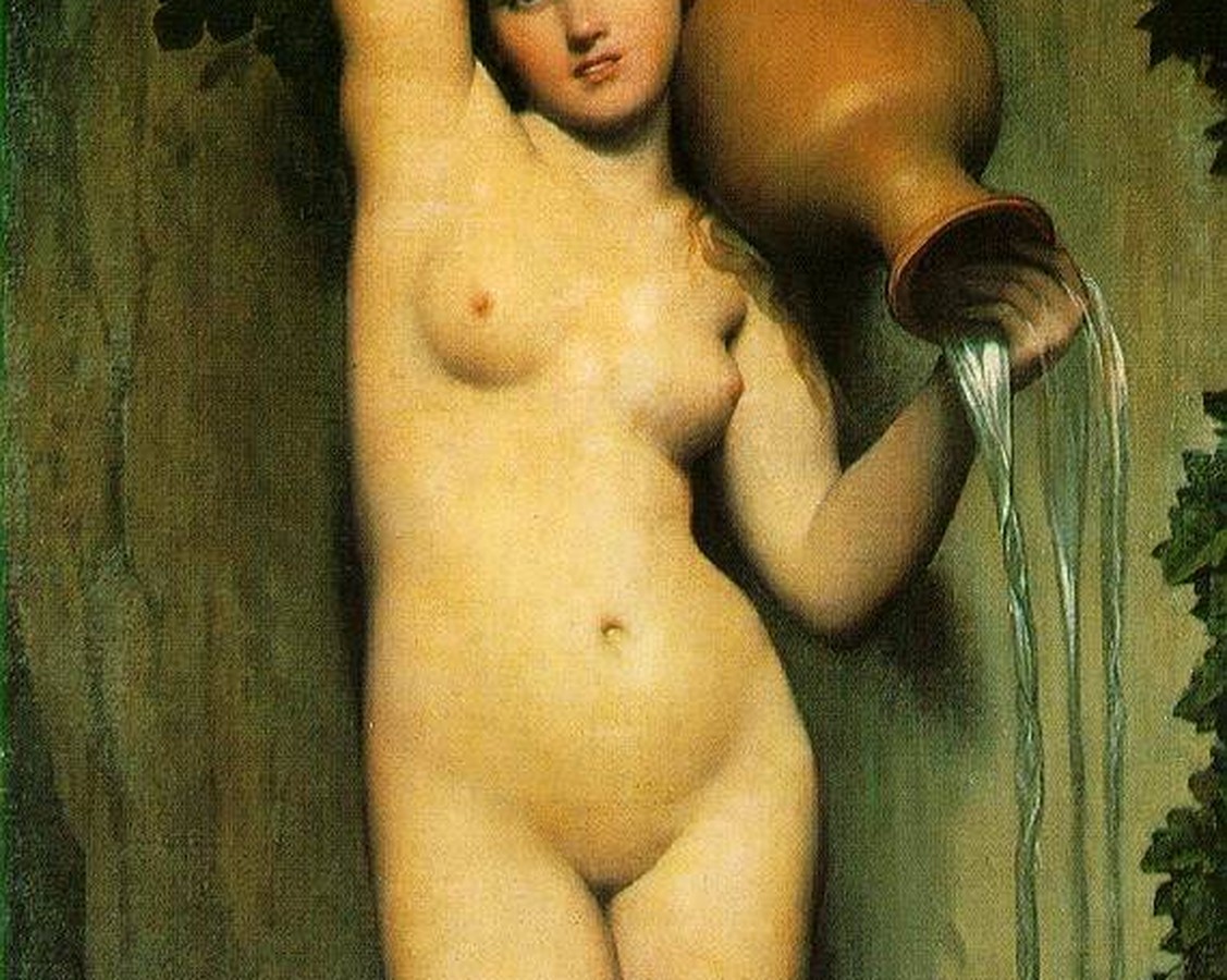 アングル「泉（La Source）」（1856年）胴体のディテール