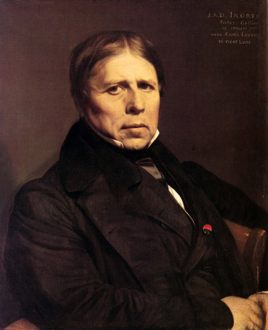 ジャン＝オーギュスト＝ドミニク・アングル「自画像」（1858年頃）フィレンツェ・ウフィツィ美術館所蔵