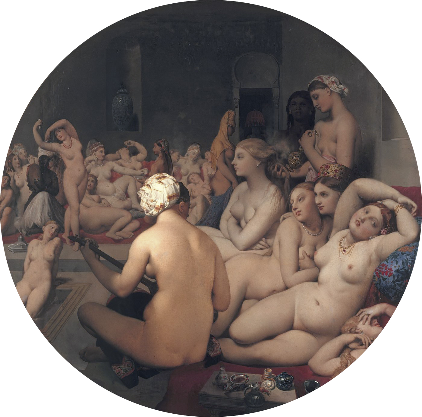 ジャン＝オーギュスト＝ドミニク・アングル「トルコ風呂（Le Bain turc）」（1862年）パリ・ルーヴル美術館所蔵
