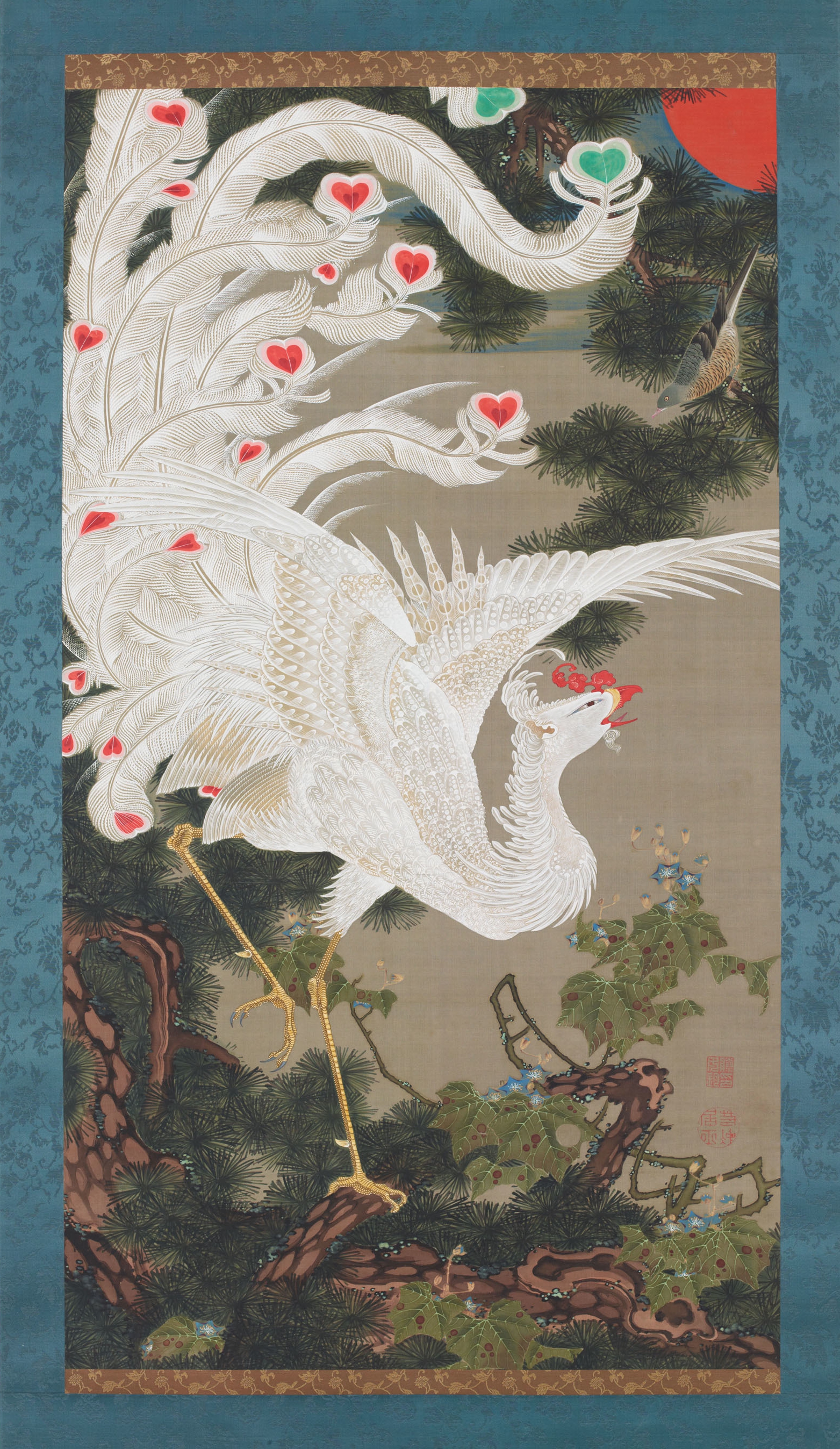 伊藤若冲「動植綵絵」より「老松白鳳図」（1765年頃）宮内庁三の丸尚蔵館所蔵