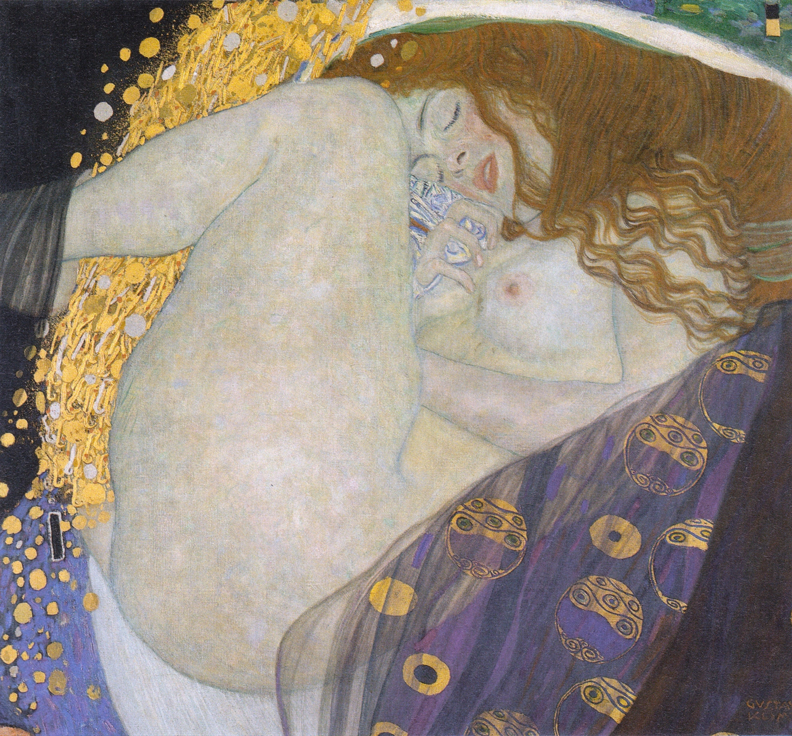 グスタフ・クリムト「ダナエ」(1907〜08年頃)キャンヴァスに油彩 77×83cm ウィーン・個人蔵