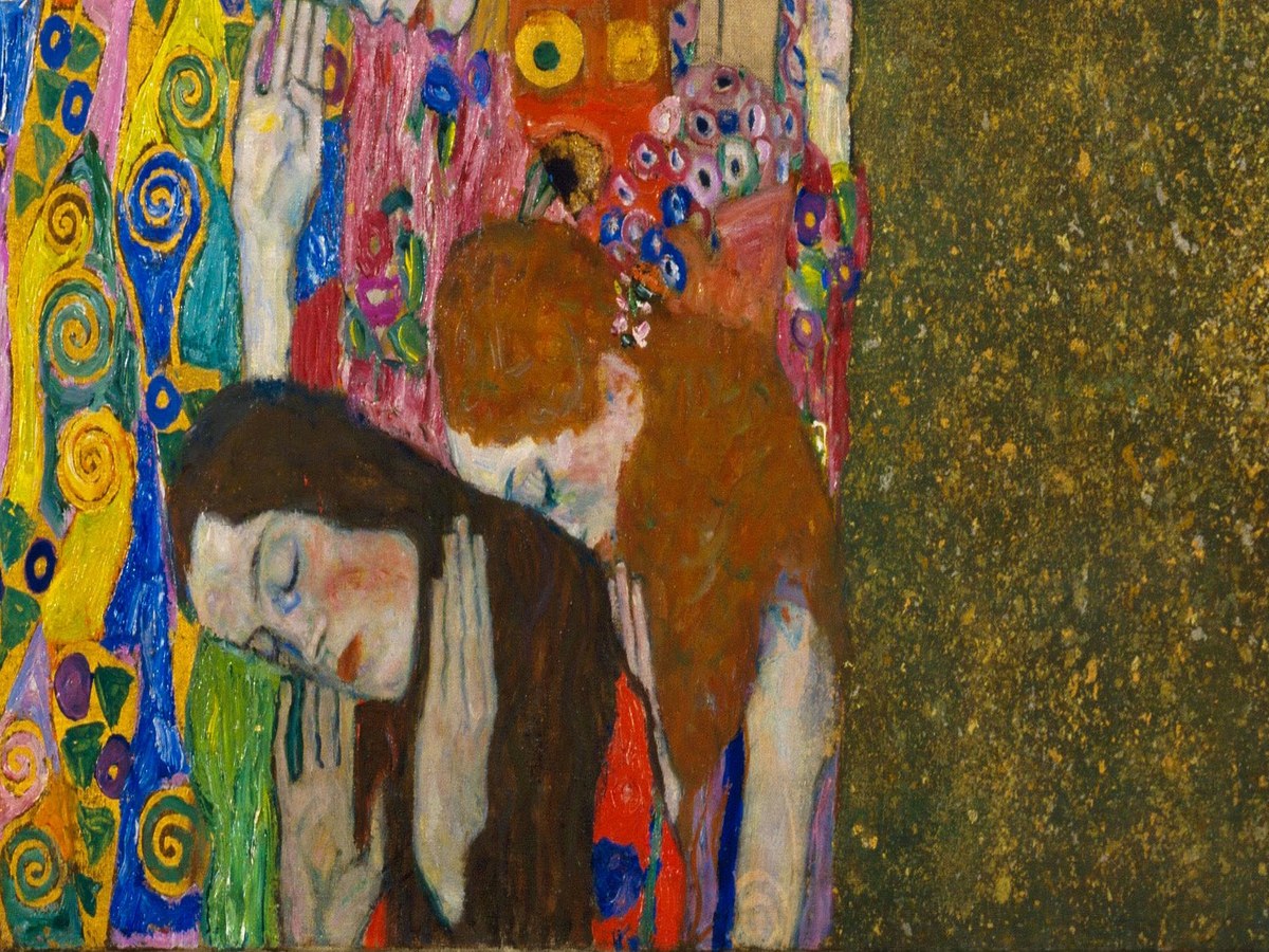 グスタフ・クリムト「希望II」(1907〜08年)詳細——頭蓋骨と祈る女性たちのディテール
