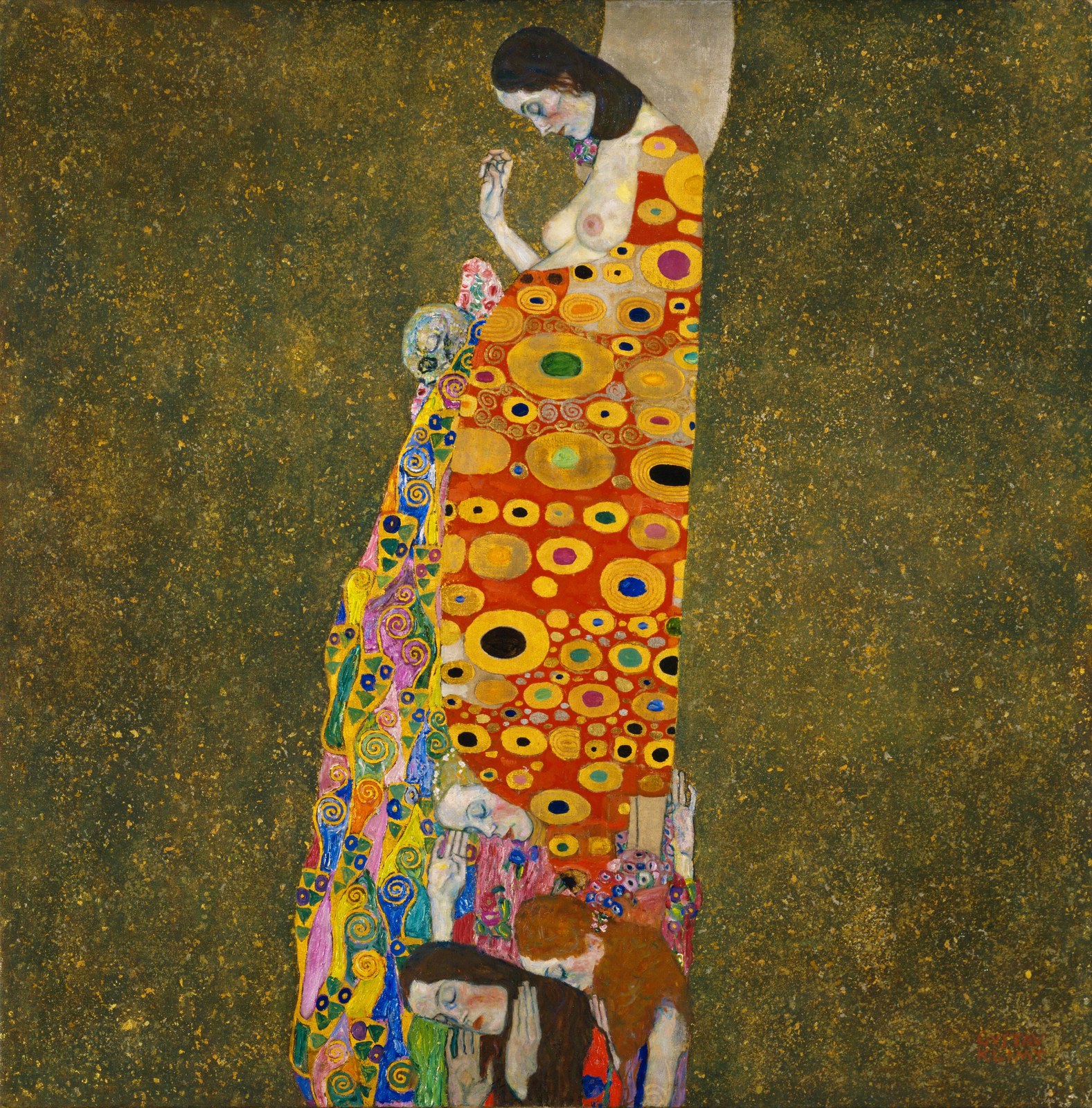 グスタフ・クリムト「希望II(Hoffnung II)」(1907〜08年)油彩・金・白金 110×110cm ニューヨーク近代美術館(MoMA)所蔵
