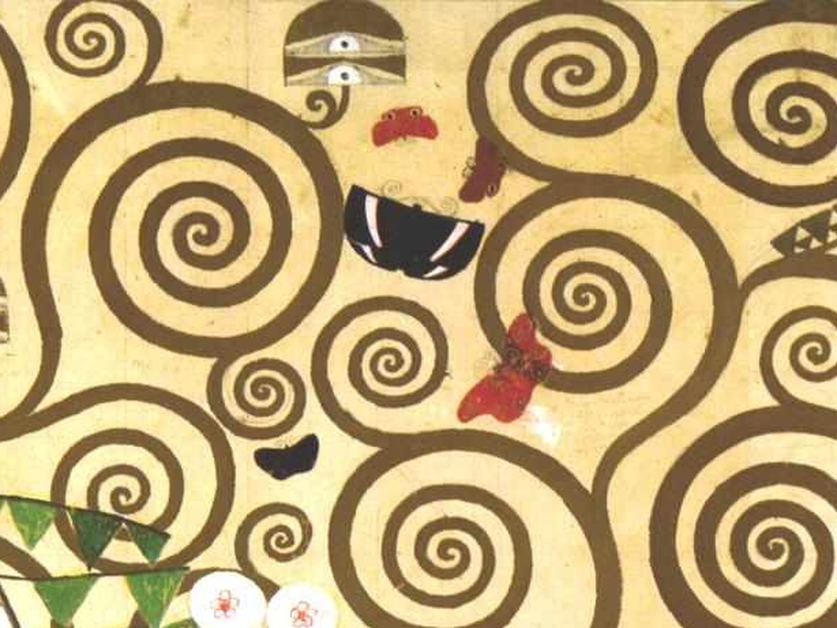 グスタフ・クリムト「生命の樹」（1905〜1909年）枝に宿る黒い鳥のディテール