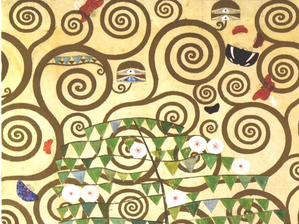 グスタフ・クリムト「生命の樹」（1905〜1909年）黄金の螺旋枝のディテール