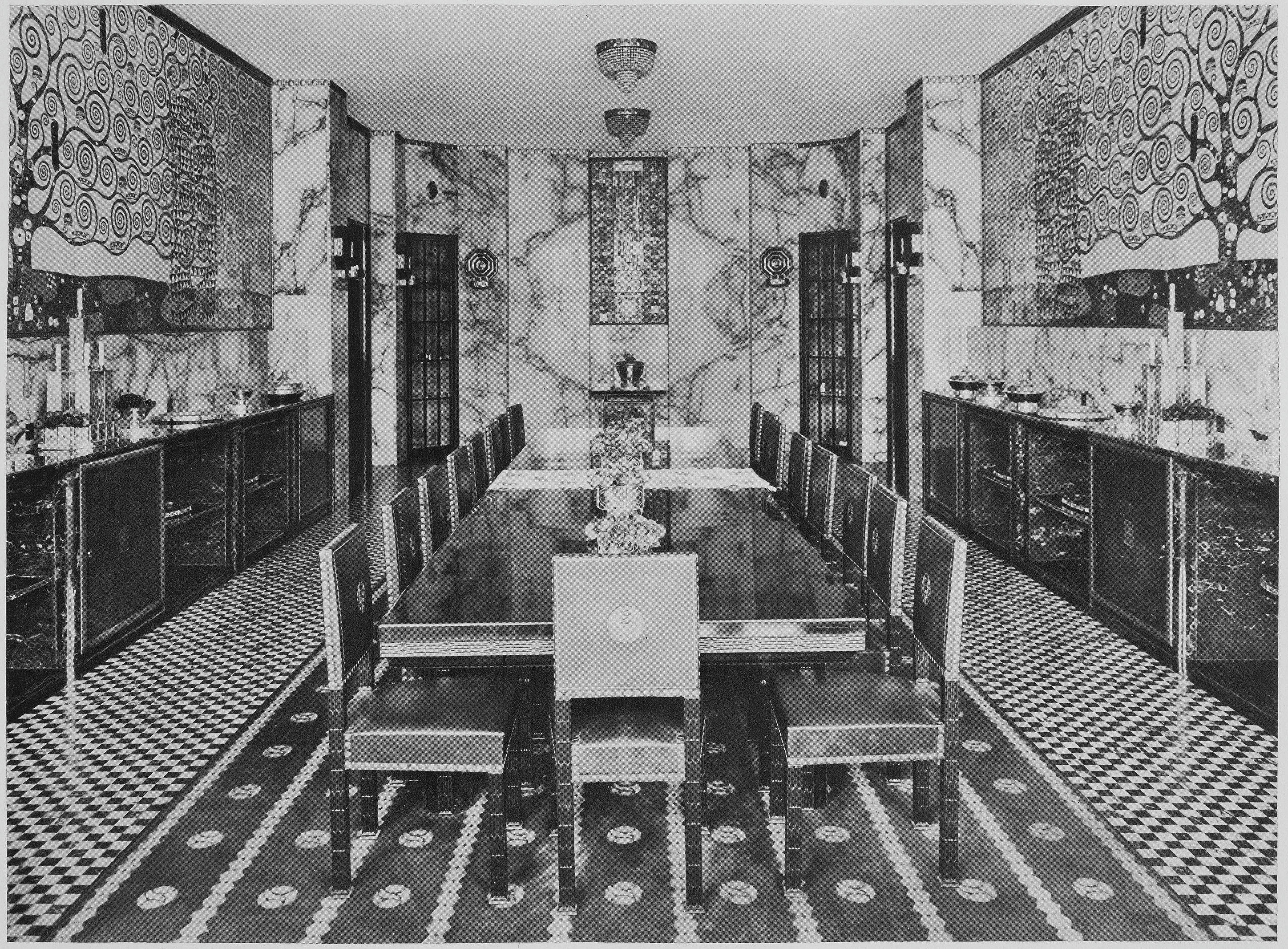 パレ・ストックレーの食堂（1914年撮影）——ストックレー・フリーズが実際に設置された空間