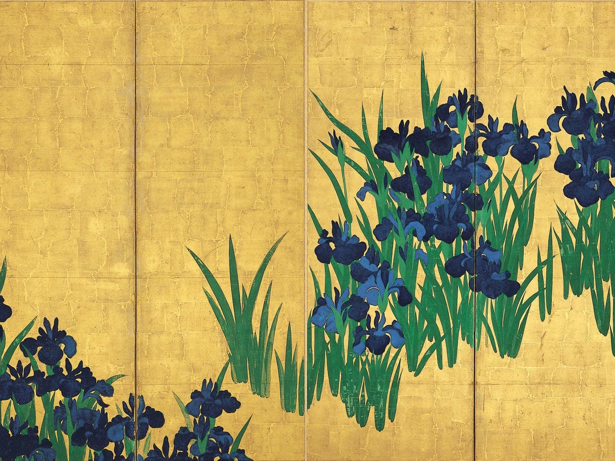 尾形光琳「燕子花図屏風」(1701-1702年頃)根津美術館所蔵(国宝)