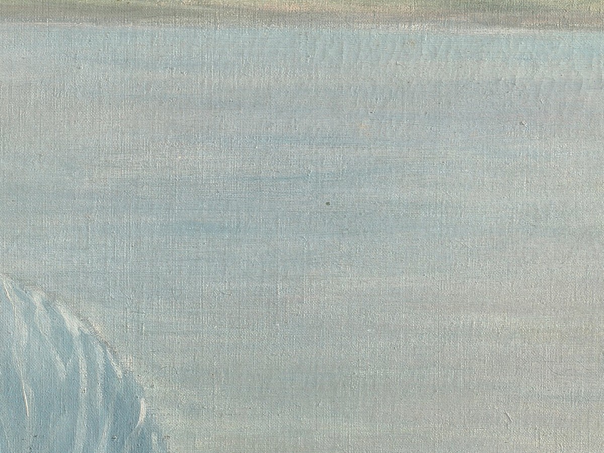 黒田清輝「湖畔」（1897年）芦ノ湖の静穏な水面のディテール