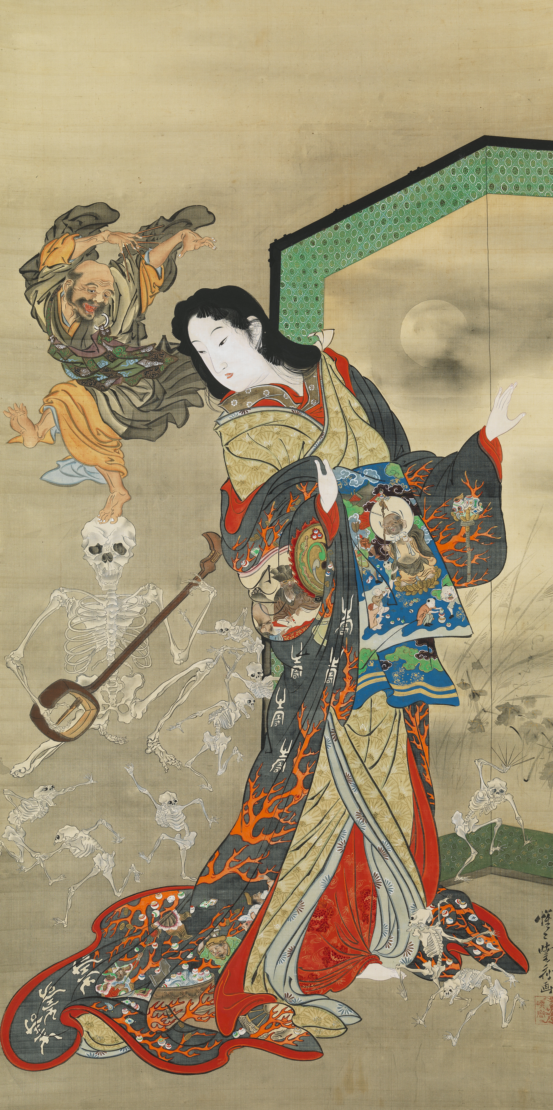 河鍋暁斎「地獄太夫」（1871〜1889年頃）イスラエル・ゴールドマン・コレクション（ロンドン）所蔵
