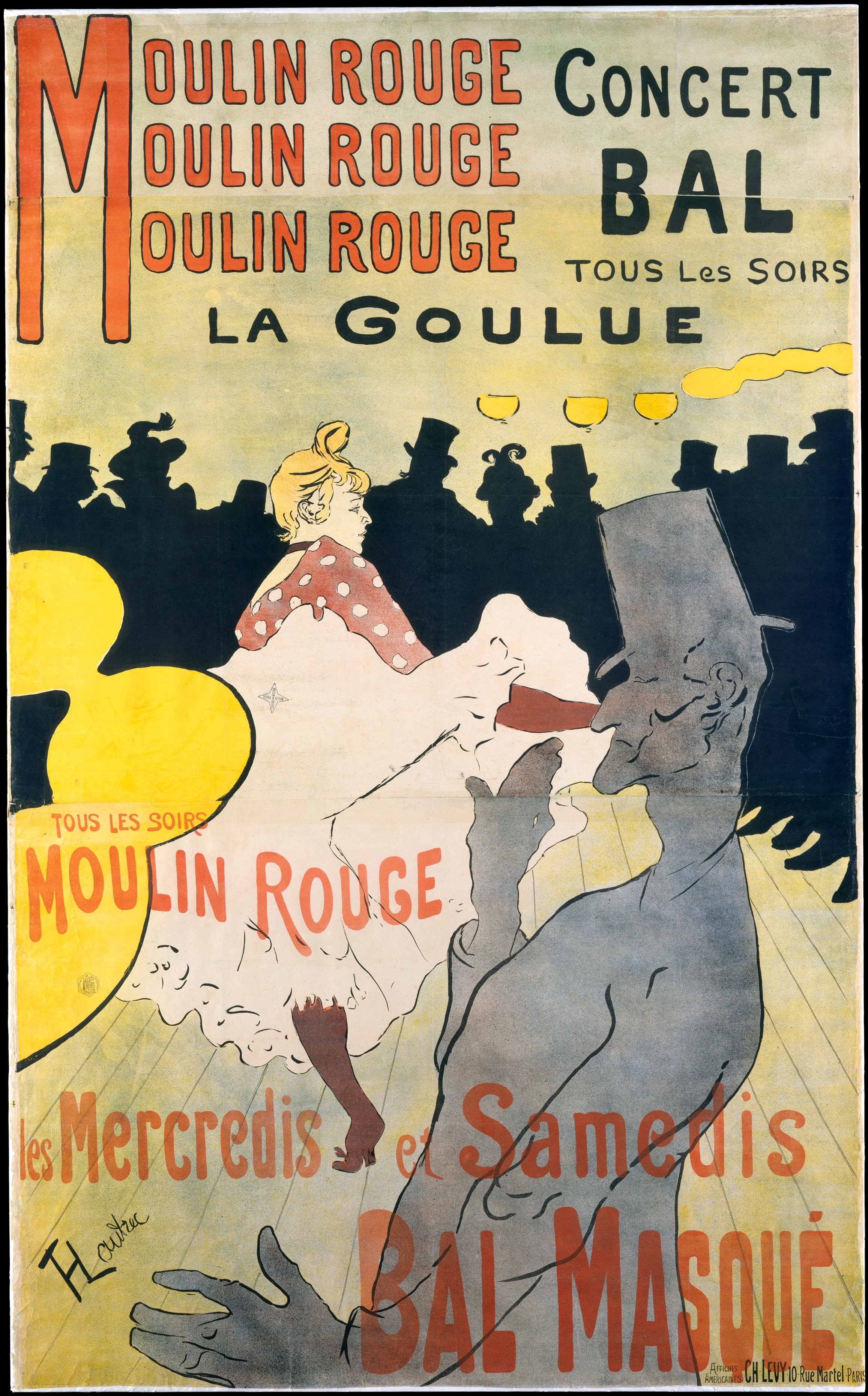 アンリ・ド・トゥールーズ＝ロートレック「ムーラン・ルージュ：ラ・グーリュ」（1891年）パリ・ポンピドゥーセンター所蔵