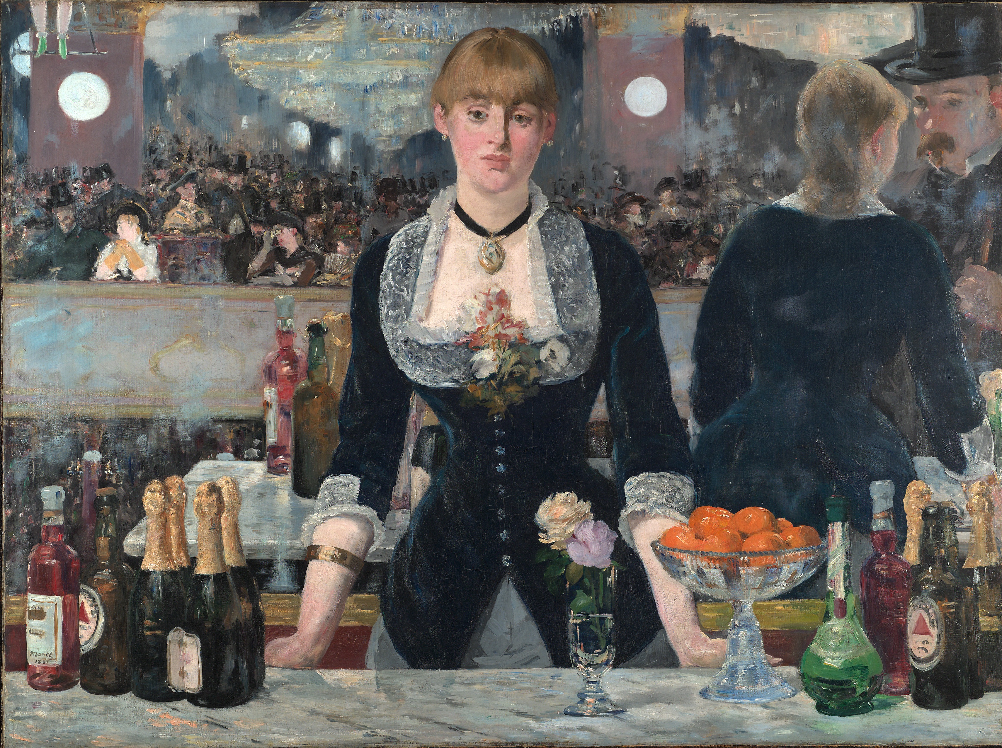 エドゥアール・マネ「フォリー・ベルジェールのバー」（1882年）ロンドン・コートールド美術館所蔵
