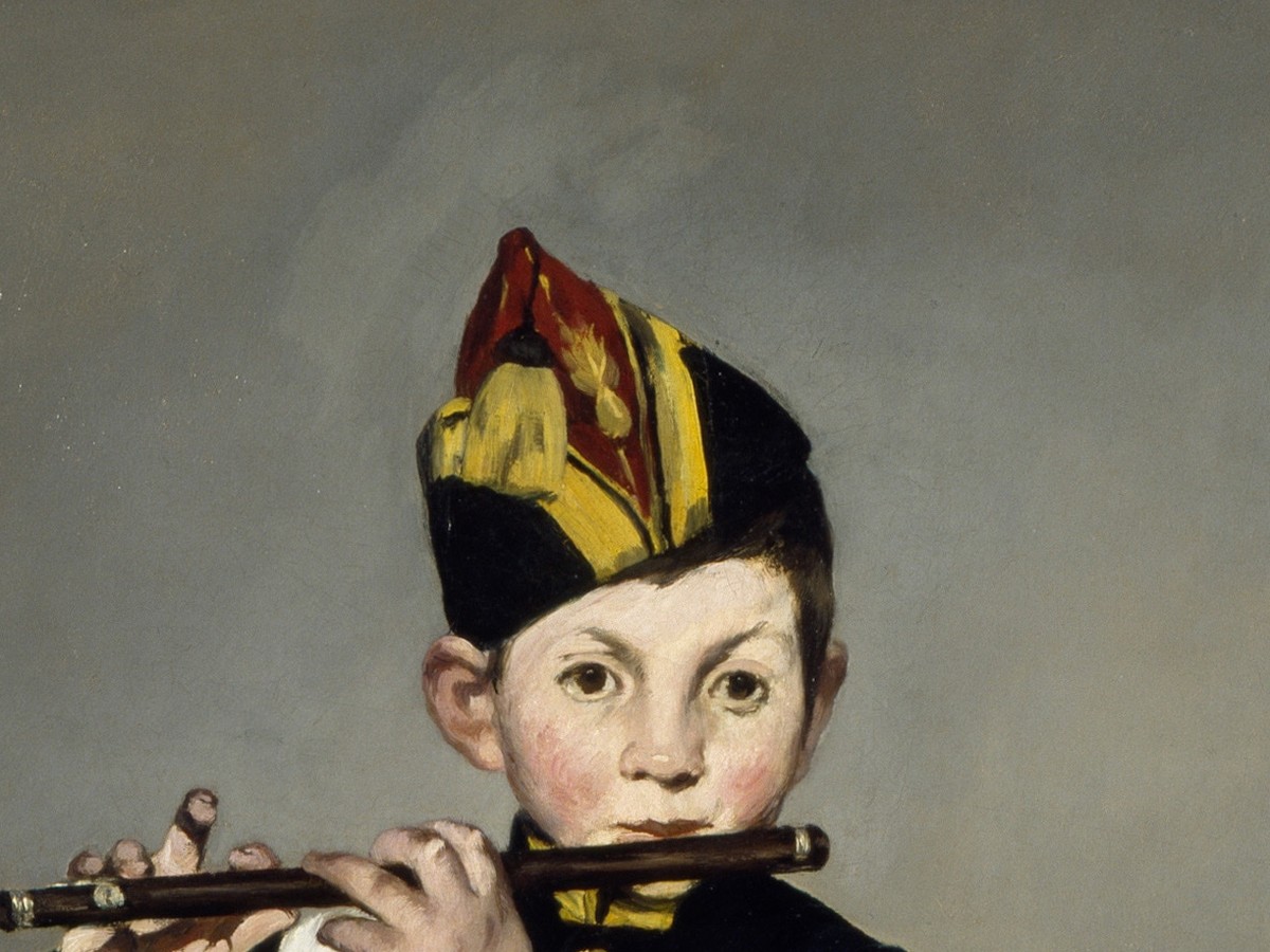 エドゥアール・マネ「笛を吹く少年」（1866年）少年の顔のディテール