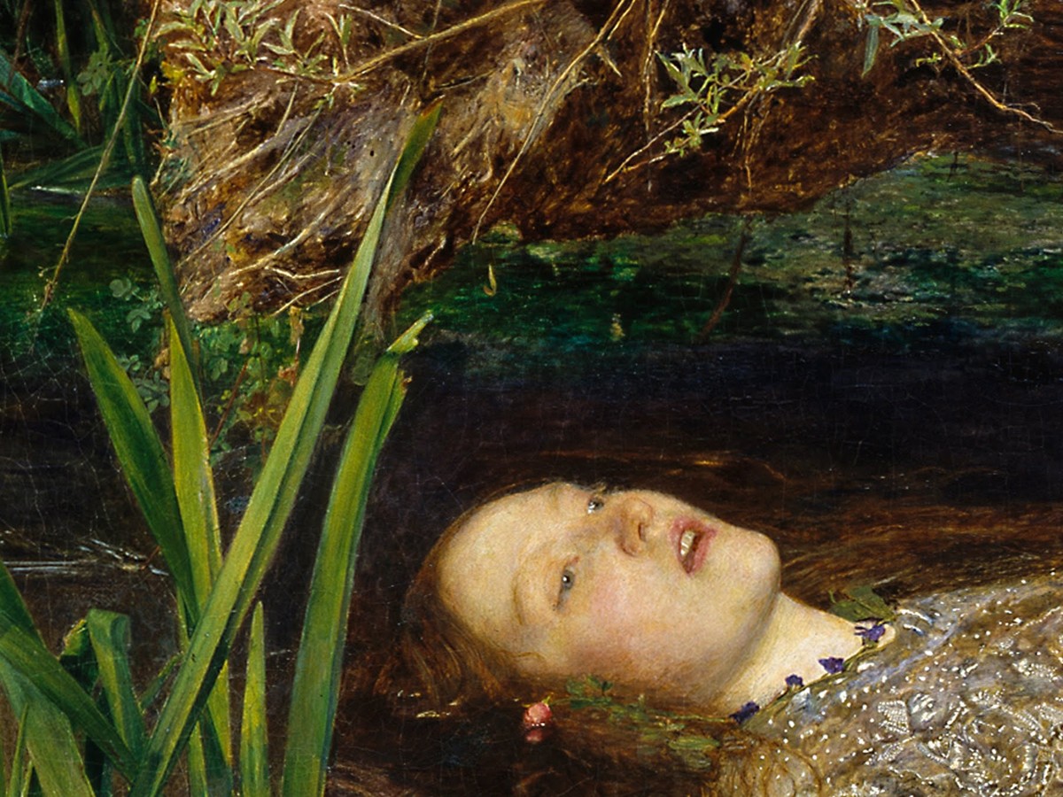 ジョン・エヴァレット・ミレイ「オフィーリア」(1851〜1852年)——オフィーリアの顔と表情のディテール