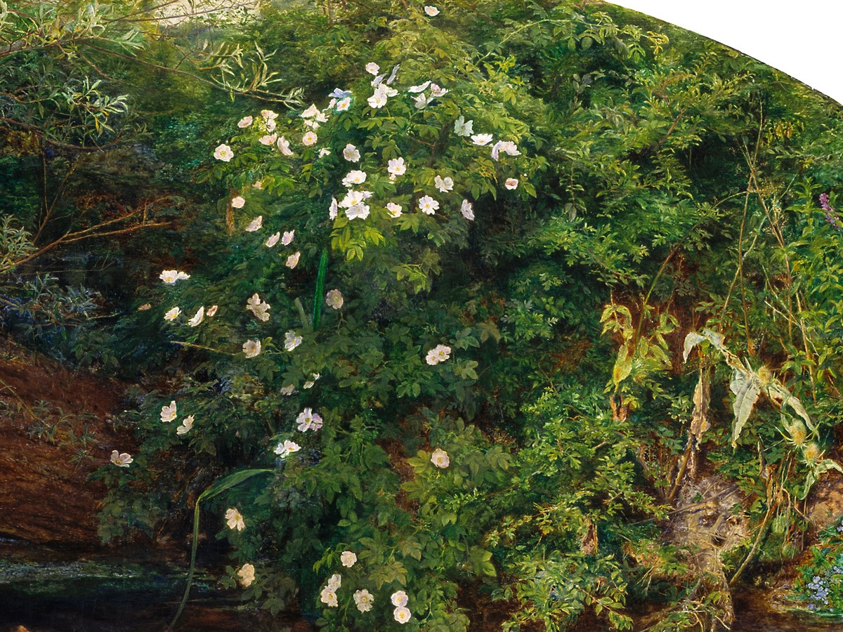 ジョン・エヴァレット・ミレイ「オフィーリア」(1851〜1852年)——背景の精密な植物描写のディテール
