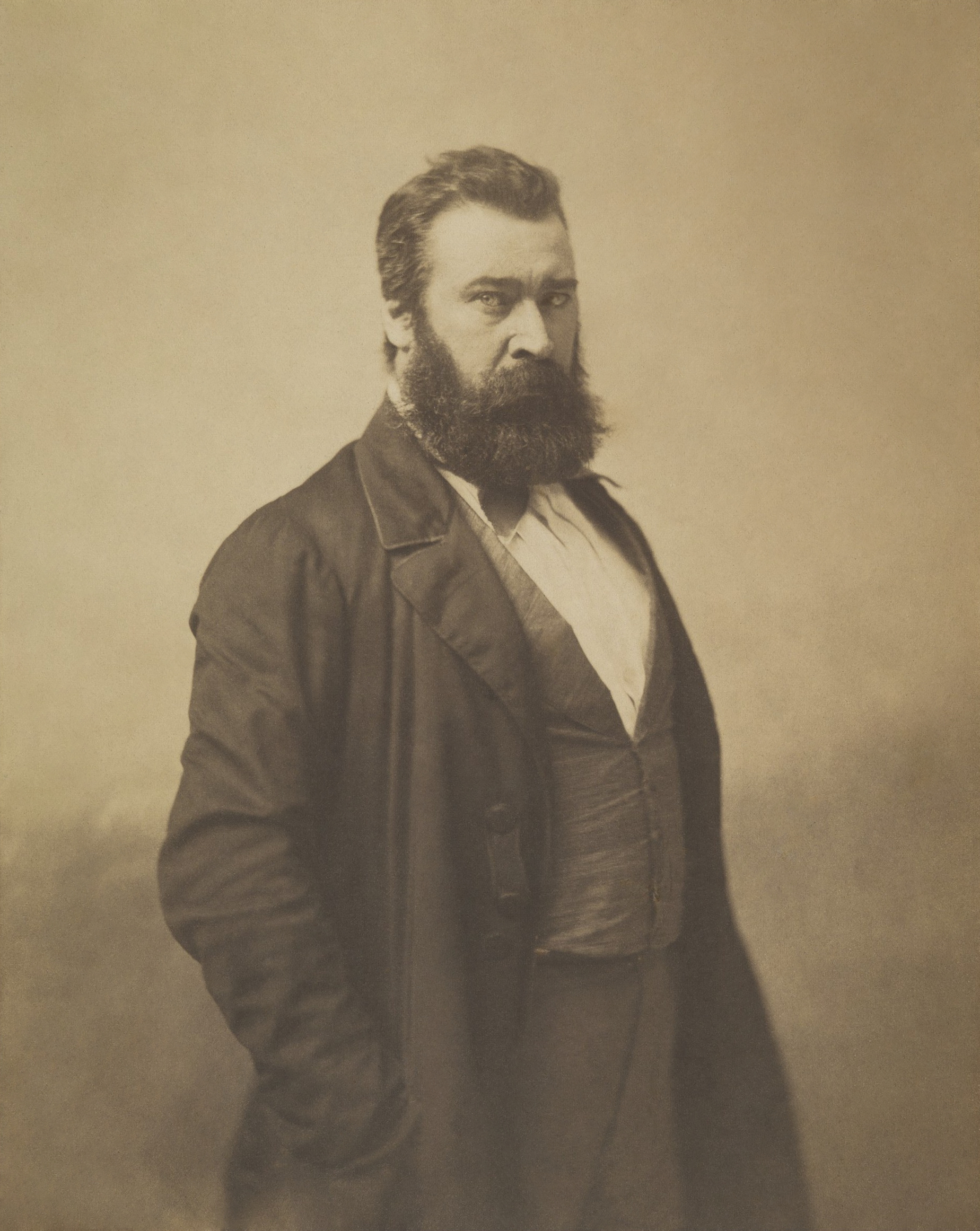 ジャン=フランソワ・ミレーの肖像写真(ナダール撮影、1856〜58年頃)メトロポリタン美術館所蔵