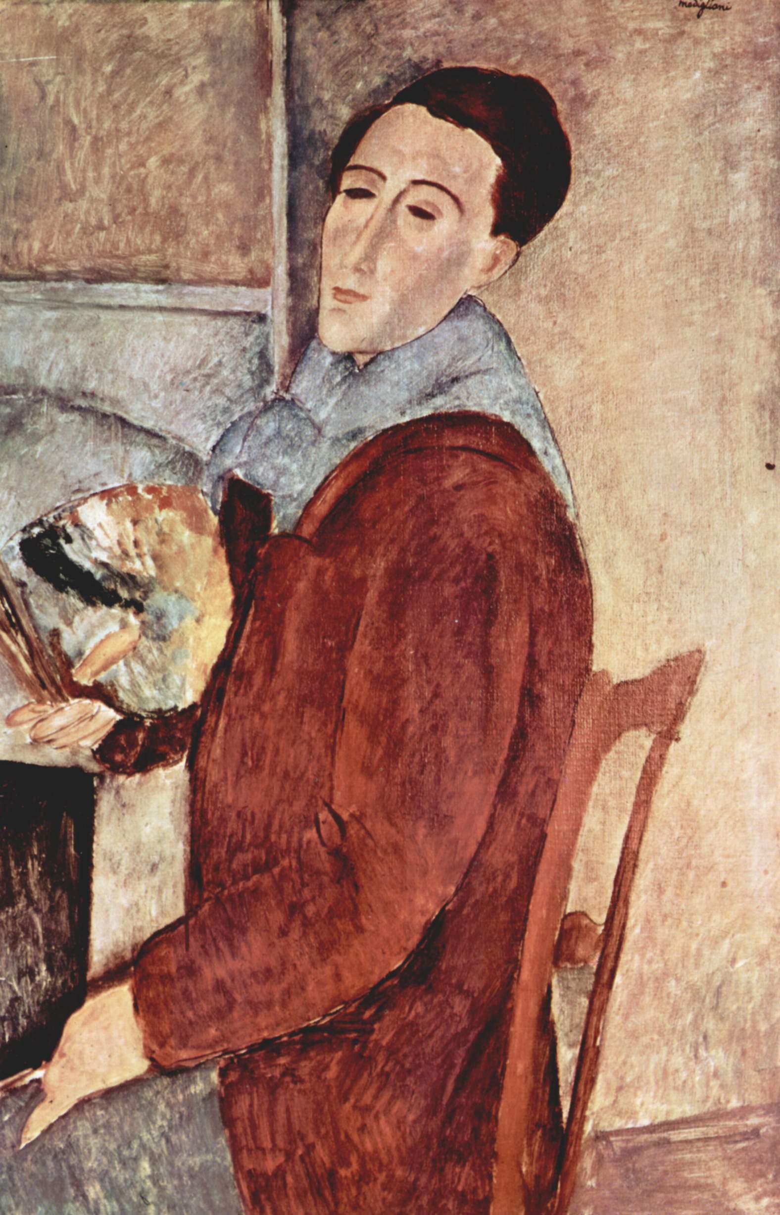 アメデオ・モディリアーニ「自画像」（1919年）サンパウロ現代美術館（MAC USP）所蔵