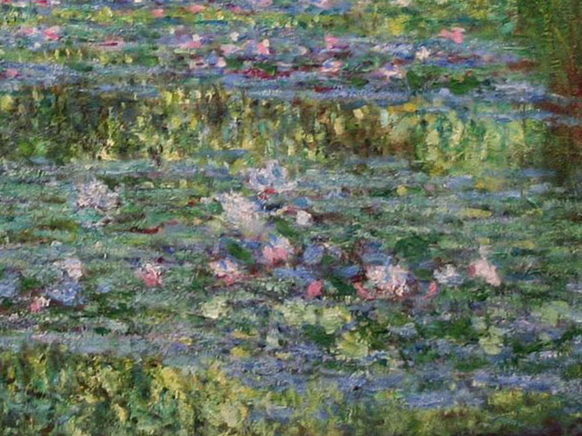 モネ「睡蓮の池、緑のハーモニー」睡蓮の花のディテール