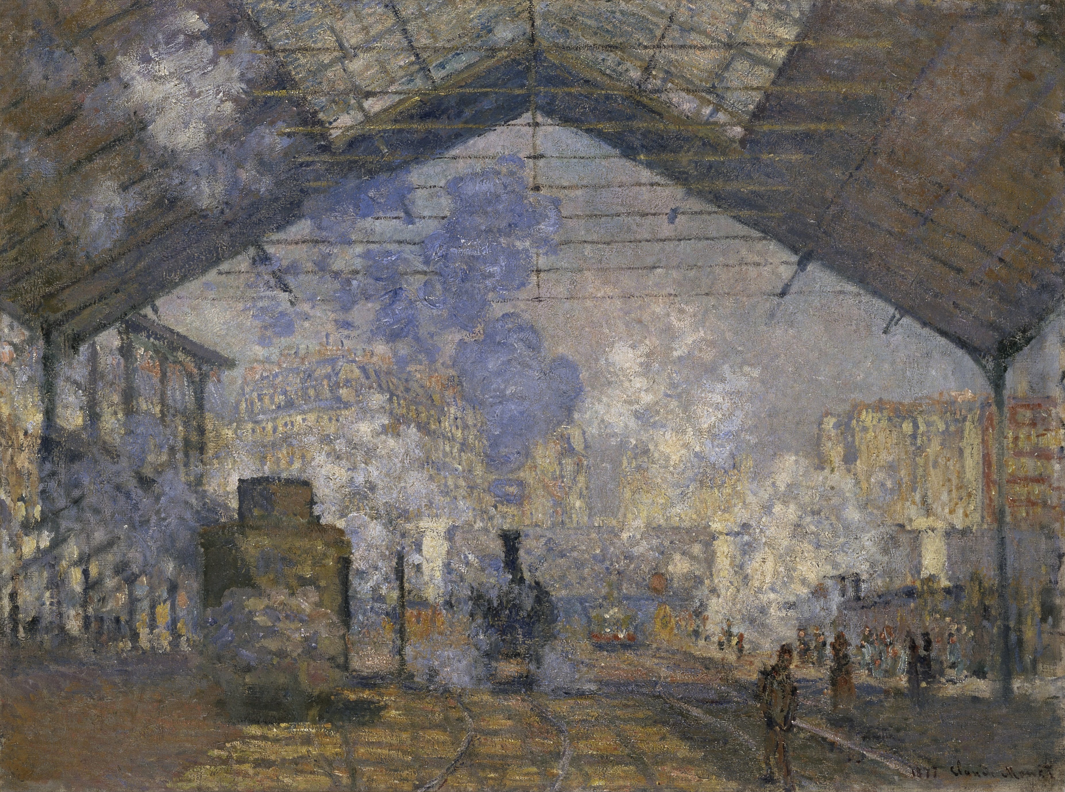 クロード・モネ「サン=ラザール駅」(1877年)パリ・オルセー美術館所蔵
