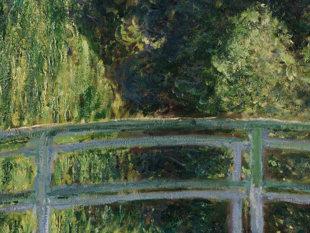 クロード・モネ「日本の橋と睡蓮の池」橋のアーチのディテール