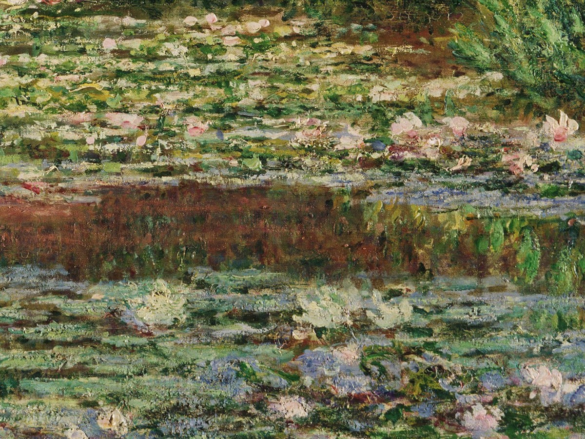 クロード・モネ「日本の橋と睡蓮の池」睡蓮の花のディテール